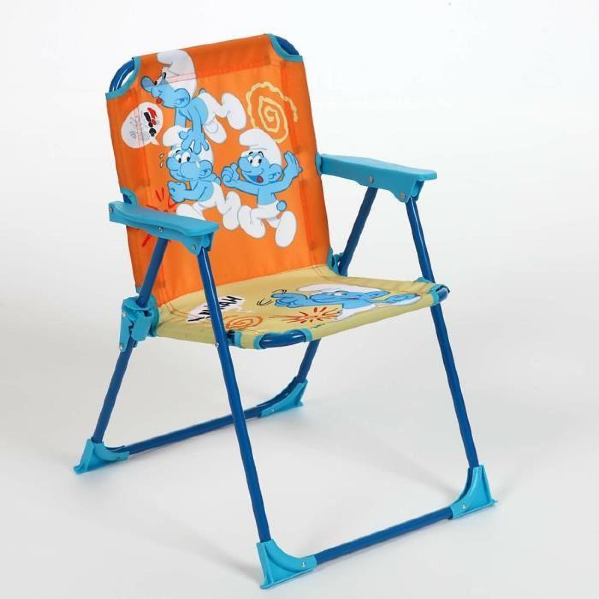 Chaise pliable pour enfant Les Schtroumpfs - Achat/Vente chaise de jardin  pliante pas cher 