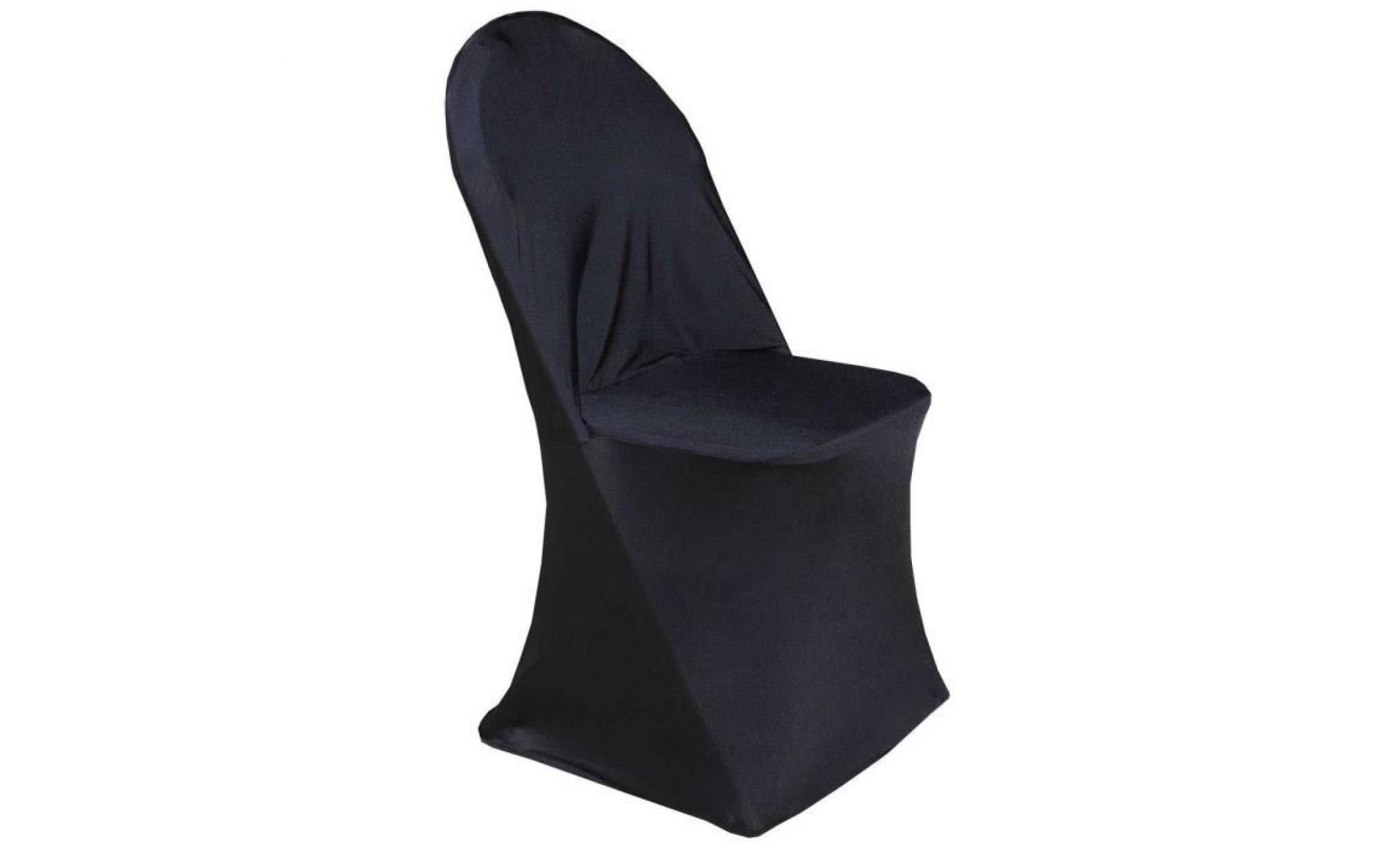 chaise pliante blanche et housse de chaise noire pas cher