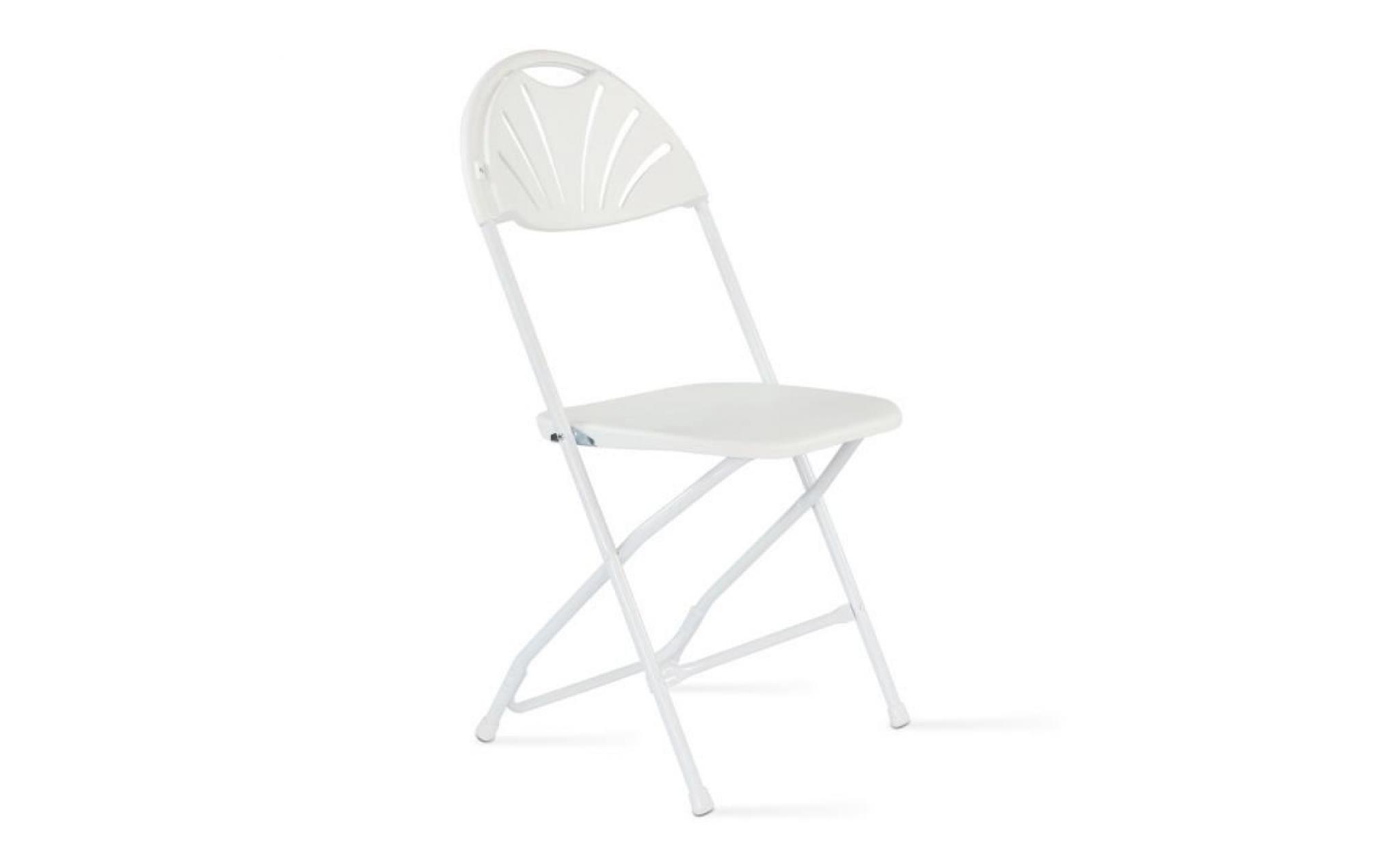 chaise pliante blanche et housse de chaise noire pas cher