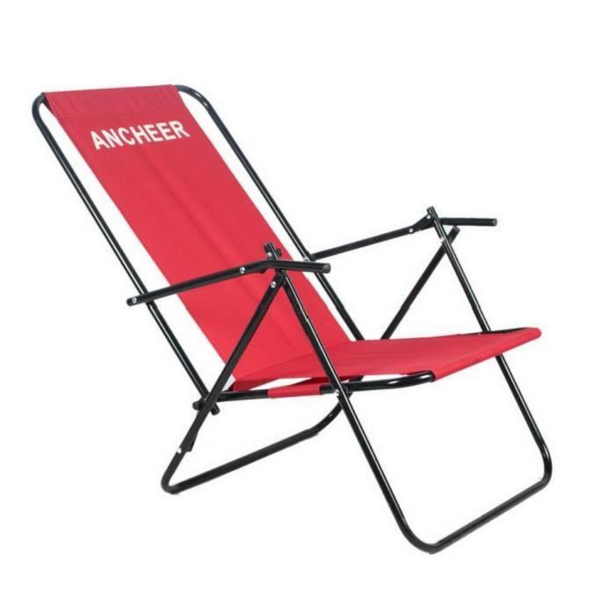 Chaise pliante chaise inclinable extérieur Camping avec accoudoir