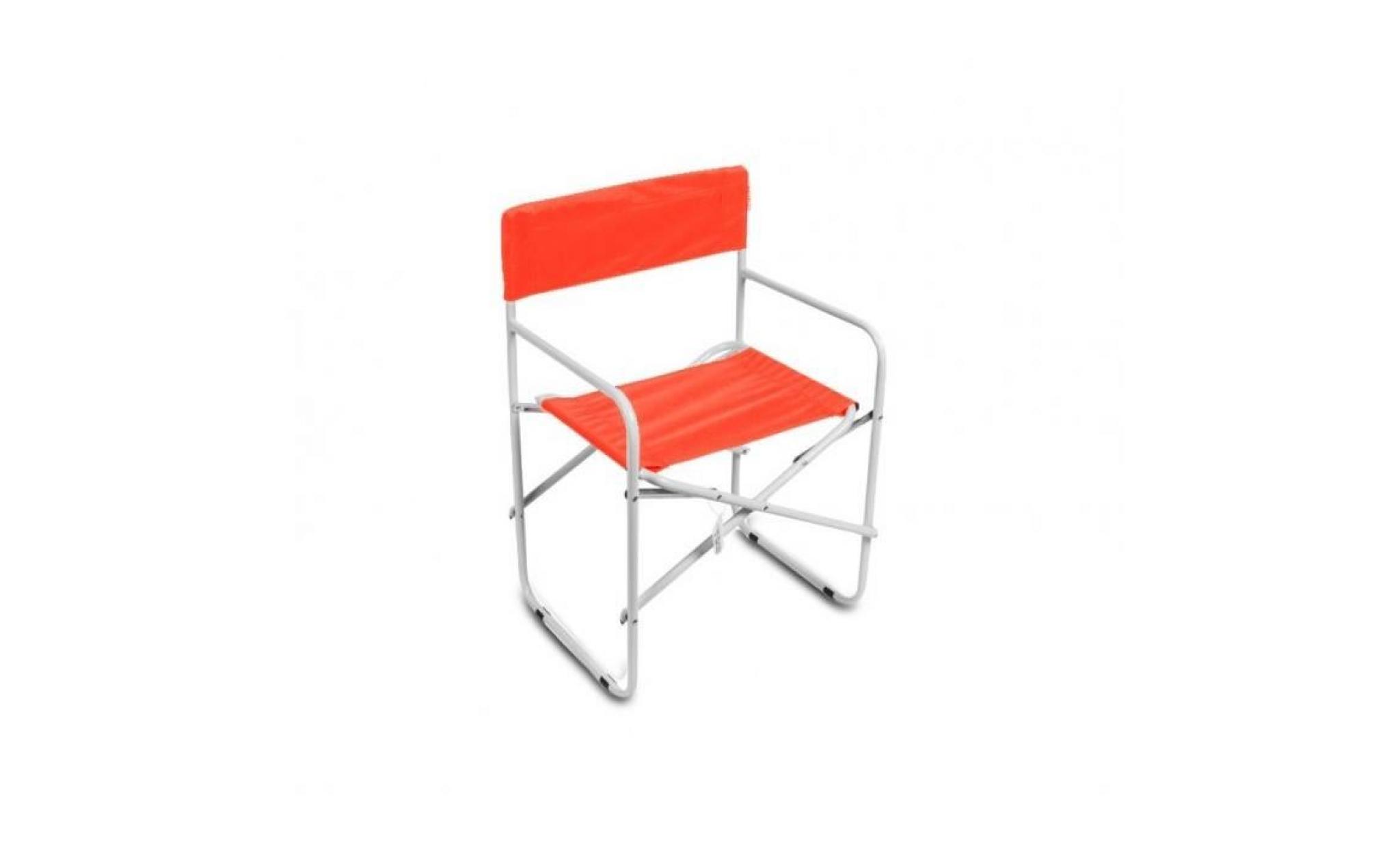 chaise pliante de jardin en acier coveri mare couleurs assorties 79x30x46,5 cm (orange)