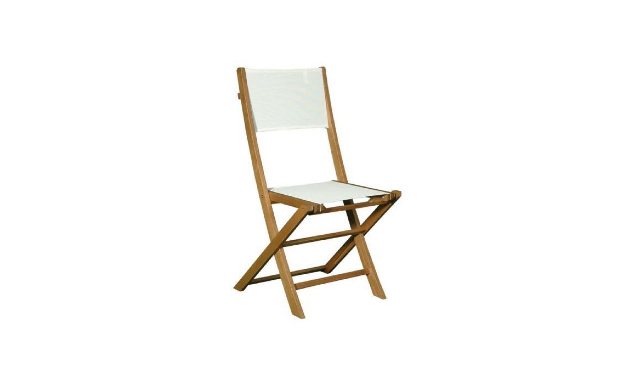 chaise pliante en acacia fsc (lot de 2) blanc encara   {marque}