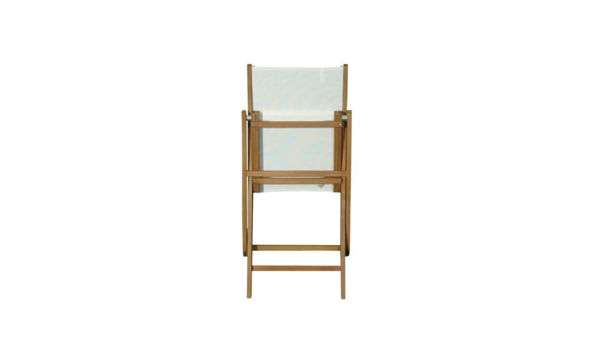 chaise pliante en acacia fsc (lot de 2) blanc encara   {marque} pas cher