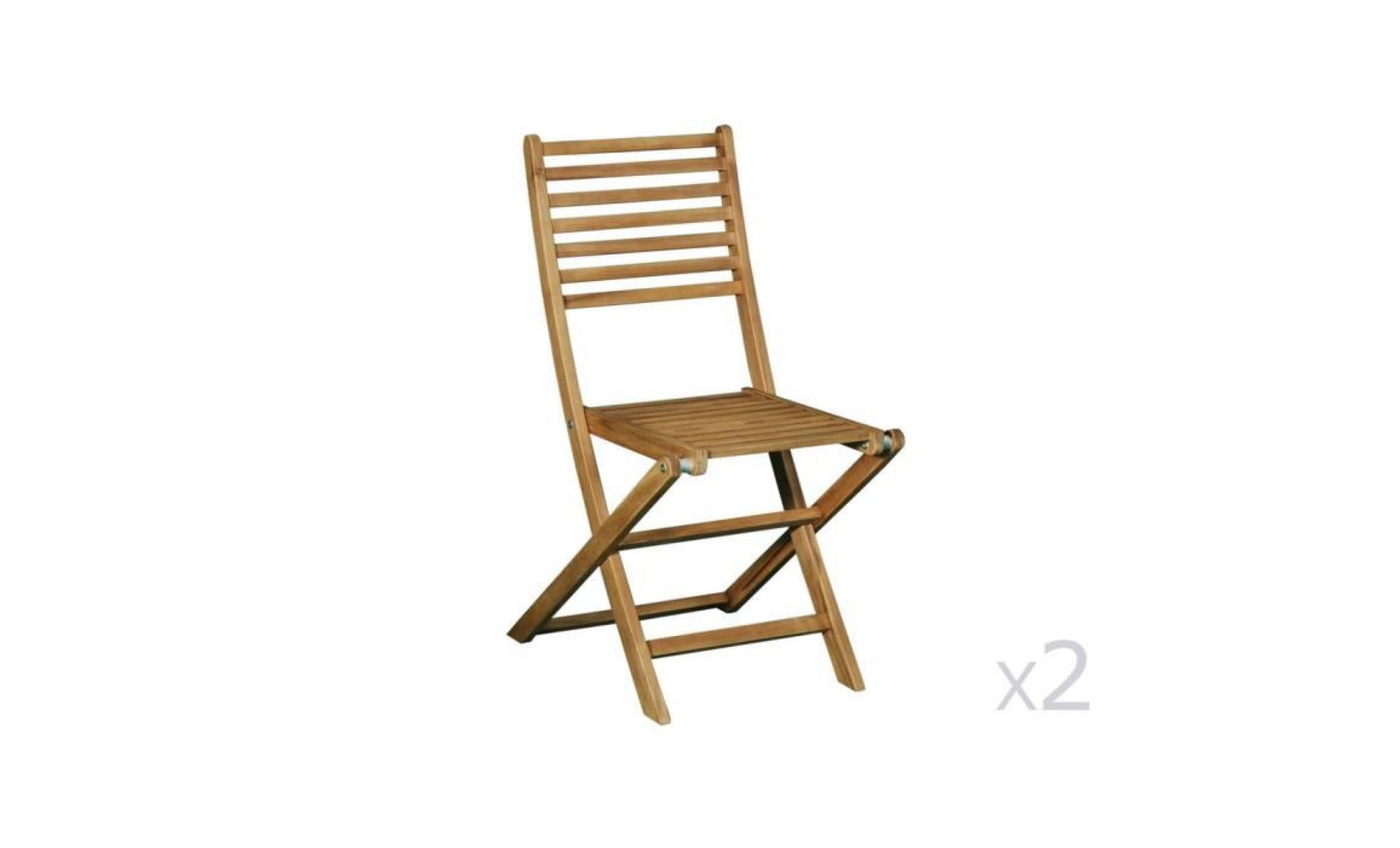 chaise pliante en acacia fsc (lot de 2) laemis