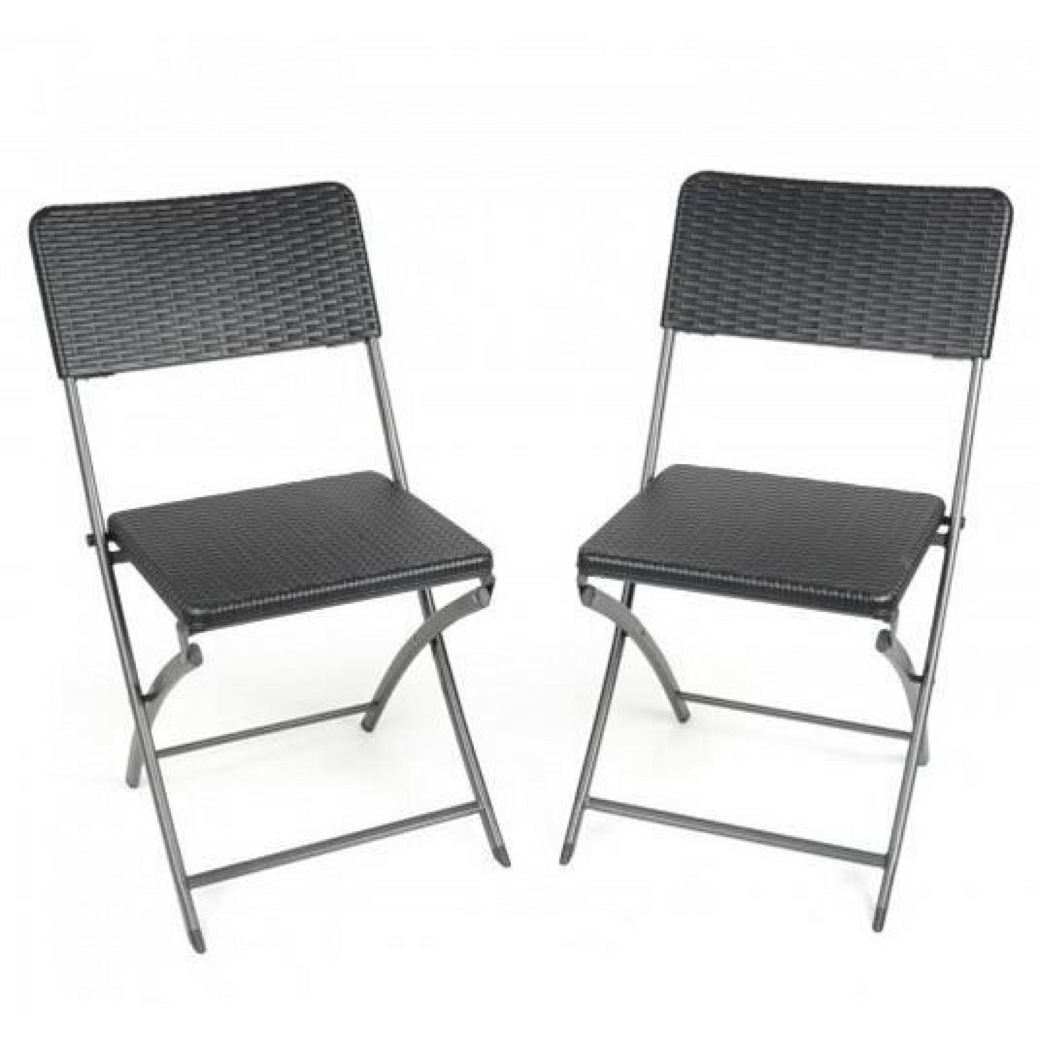 Chaise pliante en acier-PVC noir