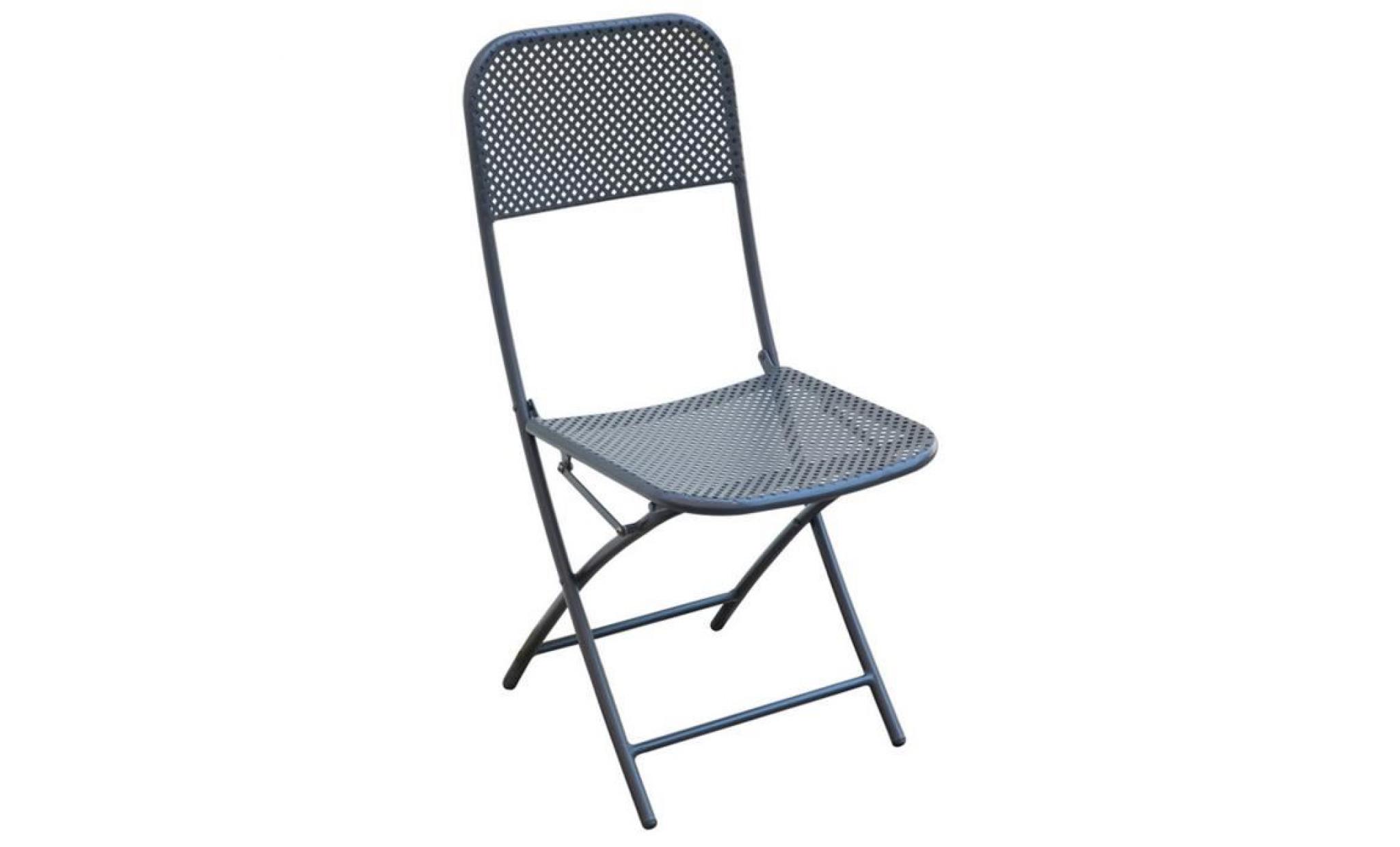 chaise pliante en métal perforé coloris gris anthracite   a usage professionnel