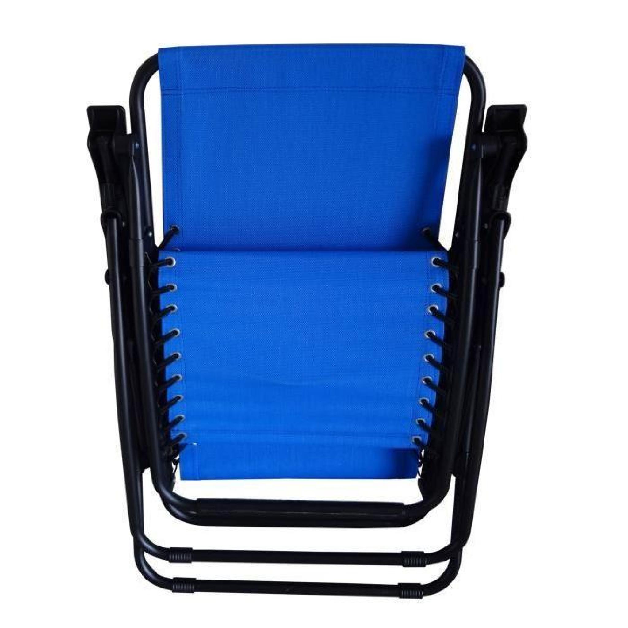 Chaise pliante en toile - camping - bleu pas cher