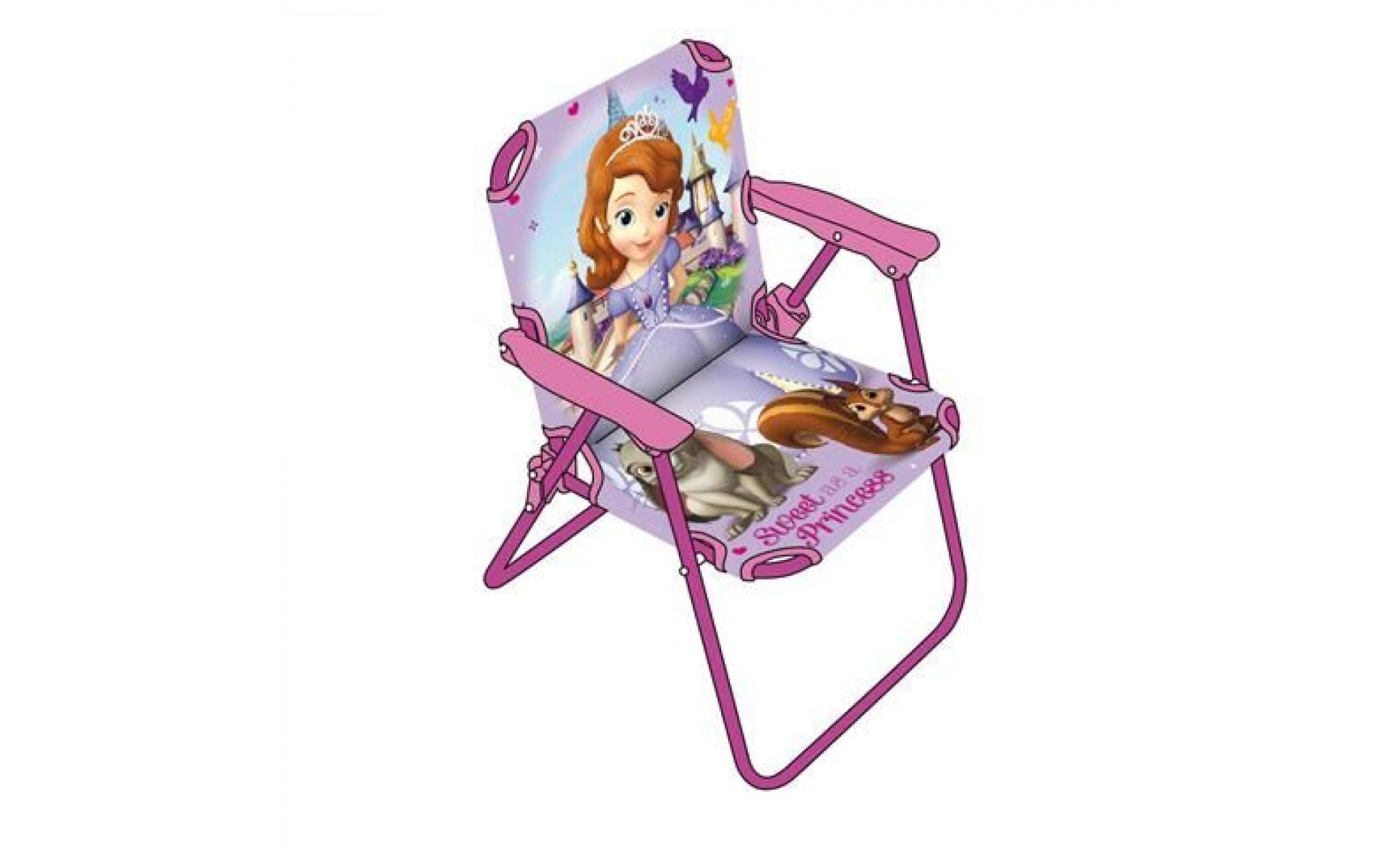 chaise pliante enfant plage jardin princesse sofia et lapin clovis disney filles rose mauve