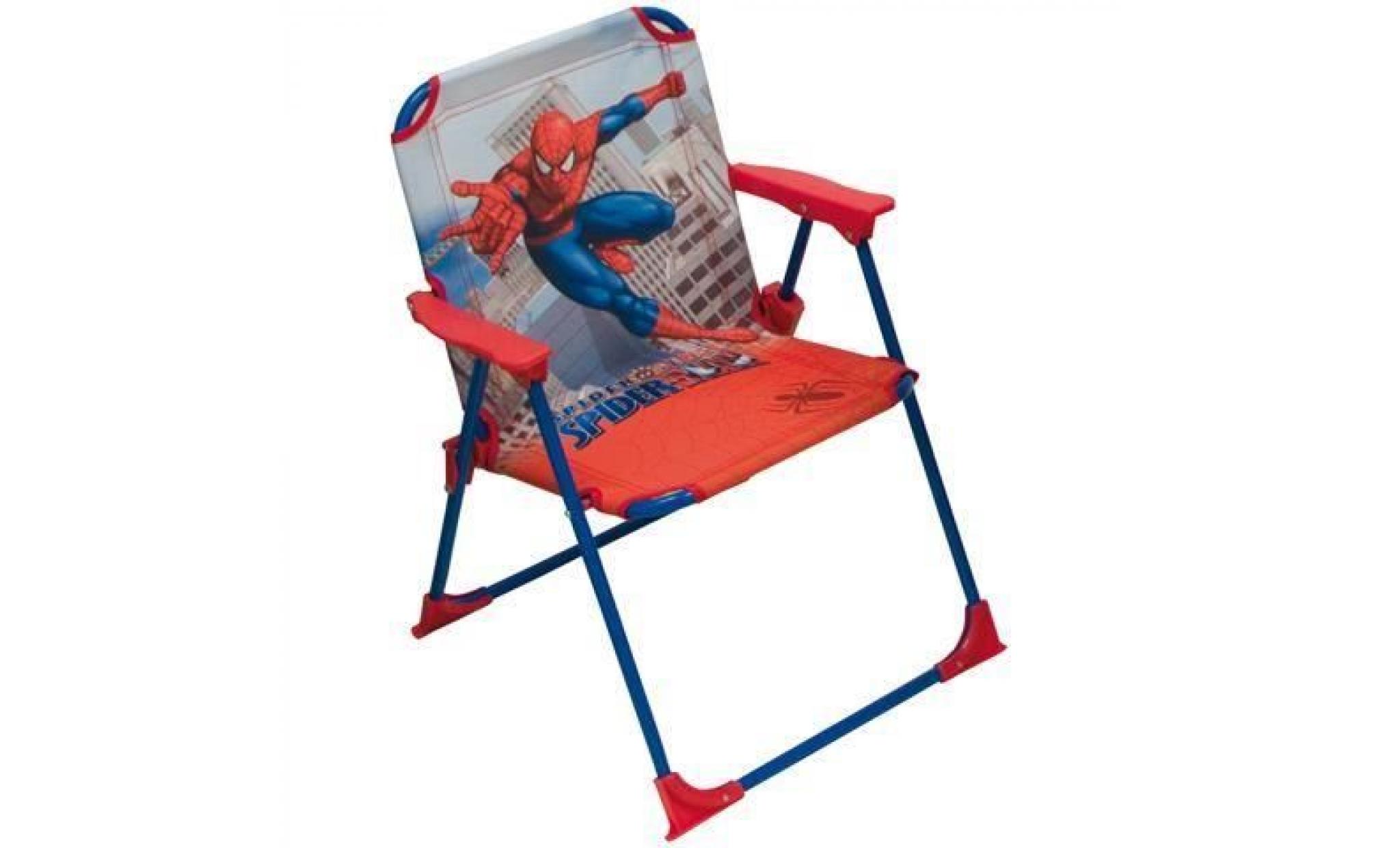 chaise pliante enfant plage jardin spiderman héro marvel garçons rouge bleu