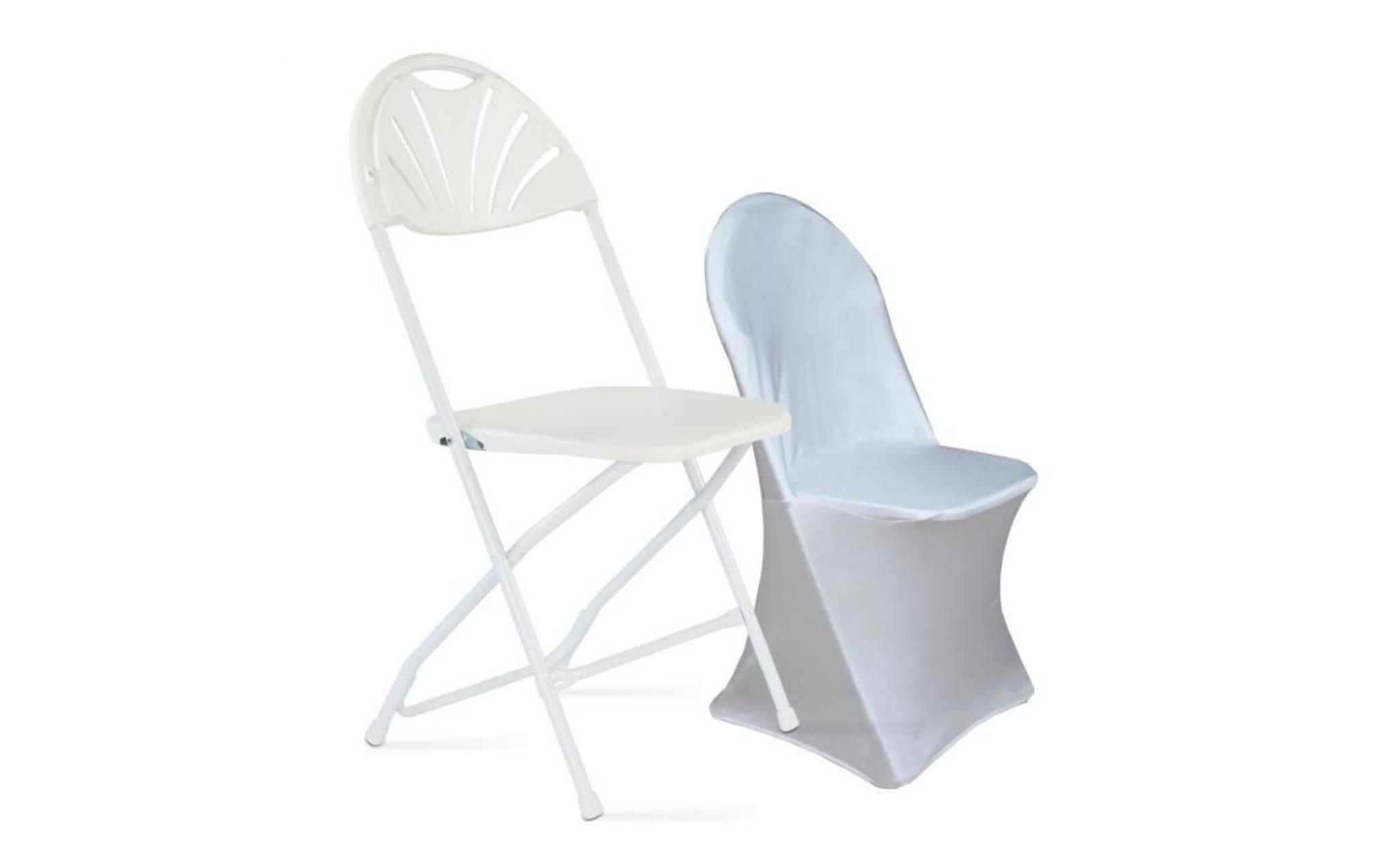 chaise pliante blanche + housse de chaise