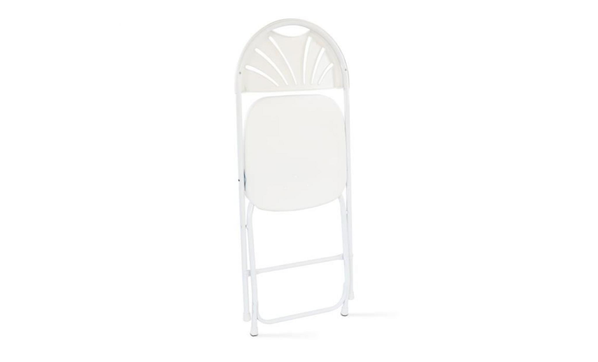 chaise pliante blanche + housse de chaise pas cher