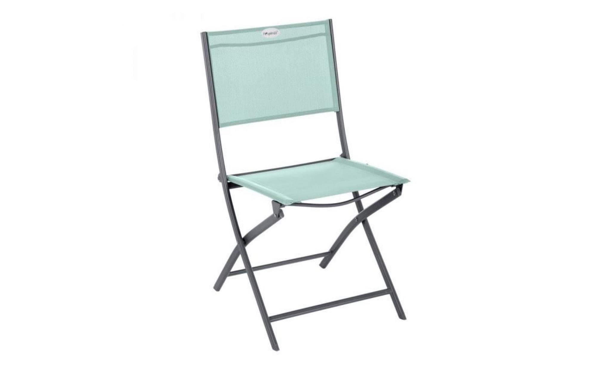 chaise pliante extérieur modula vert céladon/graphite hespéride
