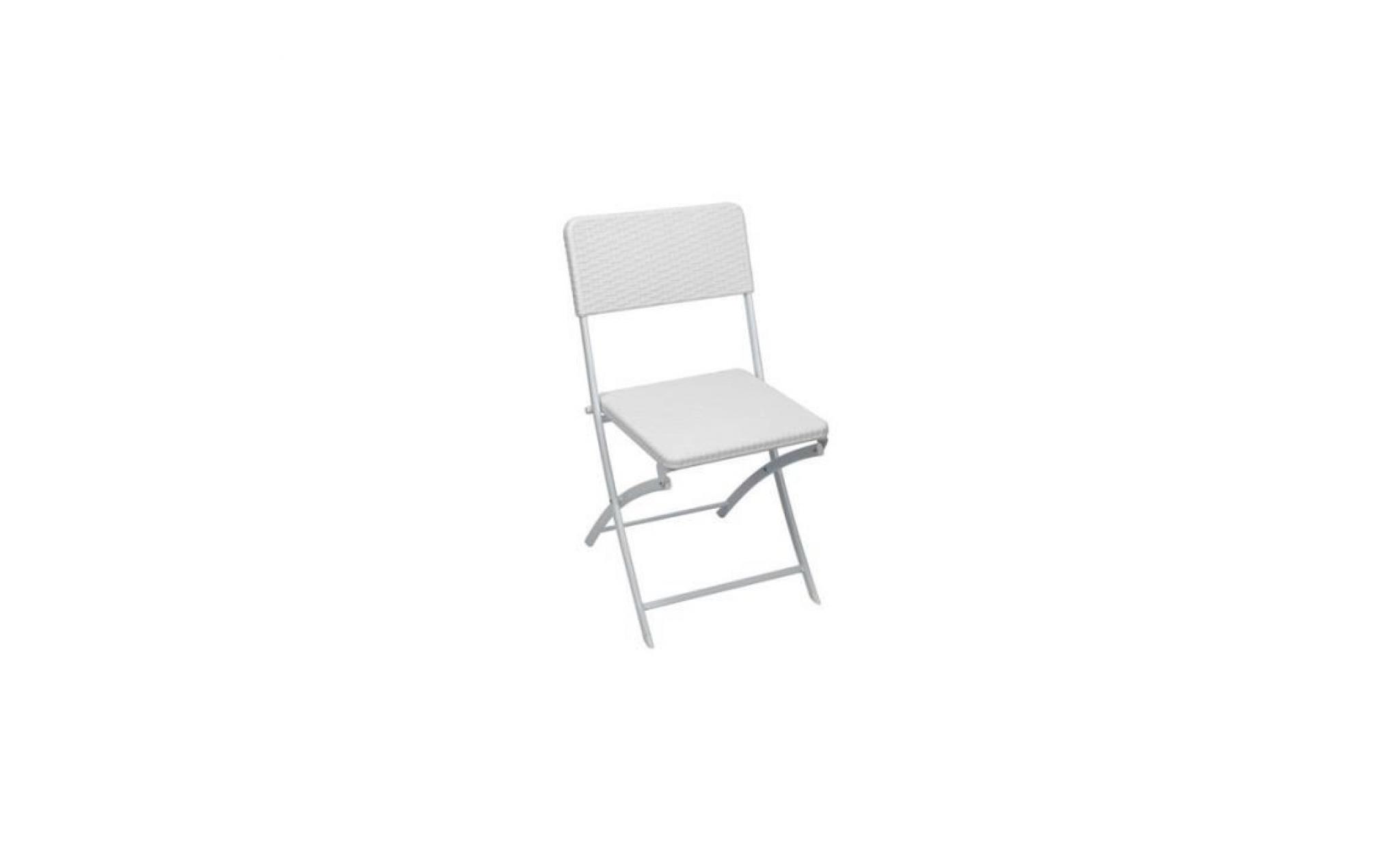 chaise pliante   imitation rotin blanc