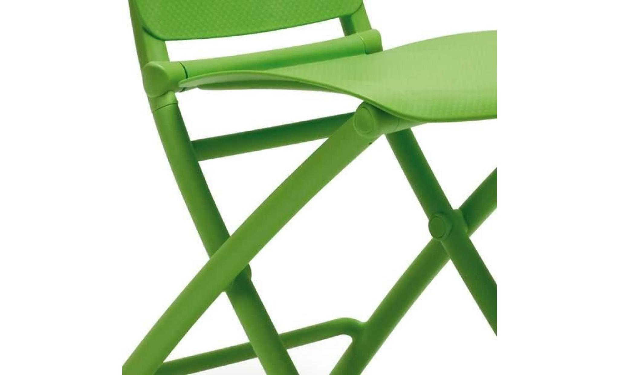 chaise pliante nardi zac classic   vert limone pas cher