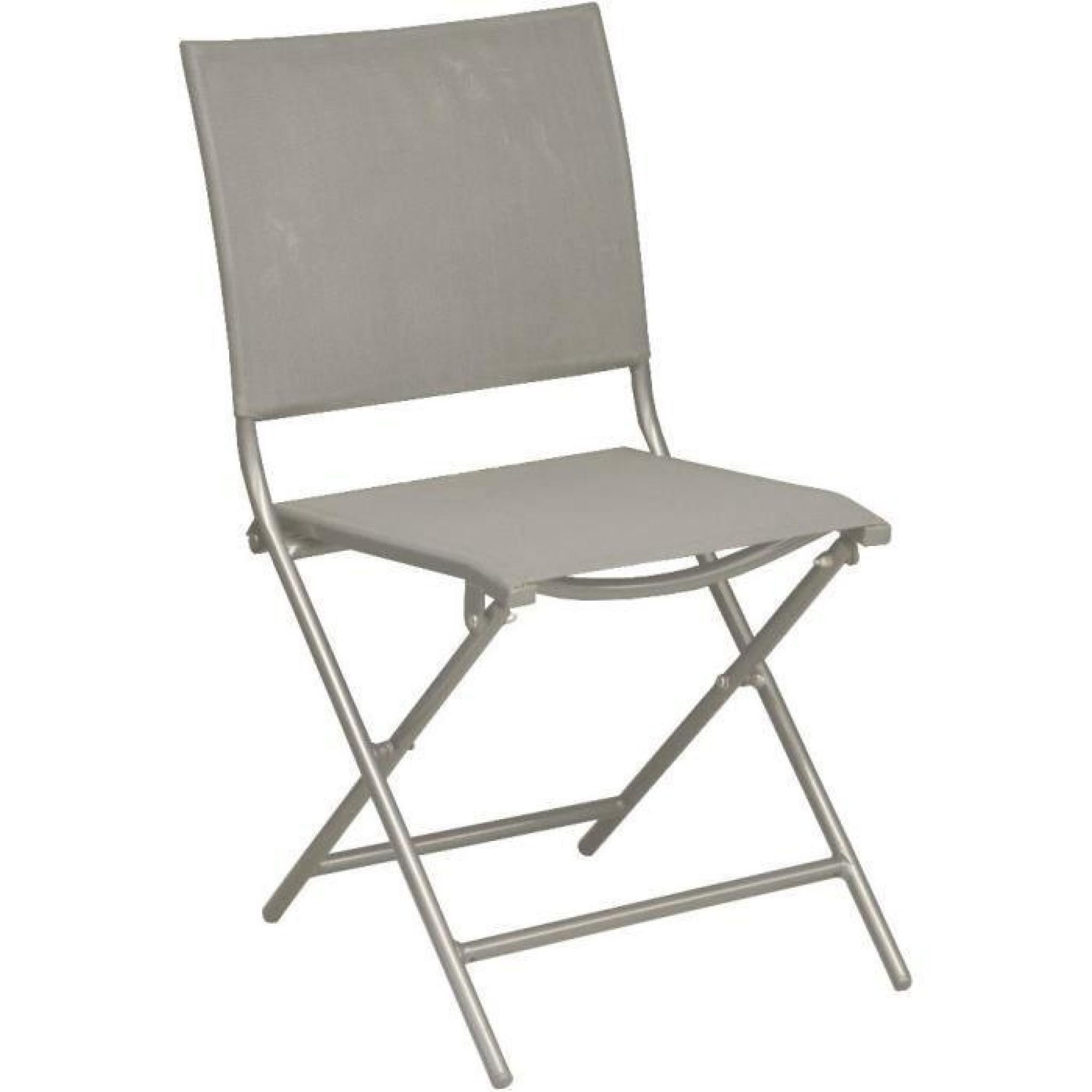 Chaise pliante textilène et acier (lot de 2) pas cher