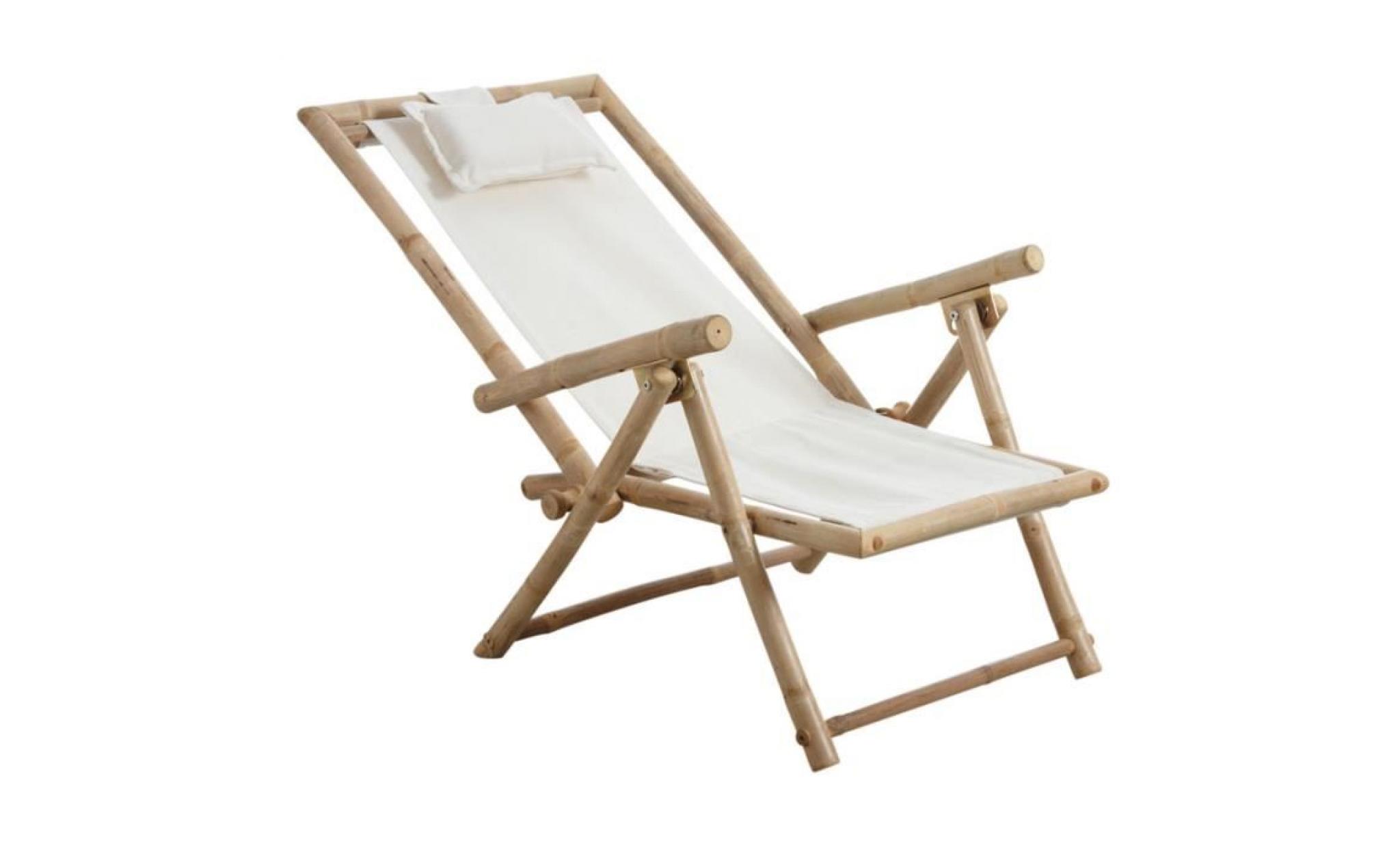 chaise relax pliante en bambou
