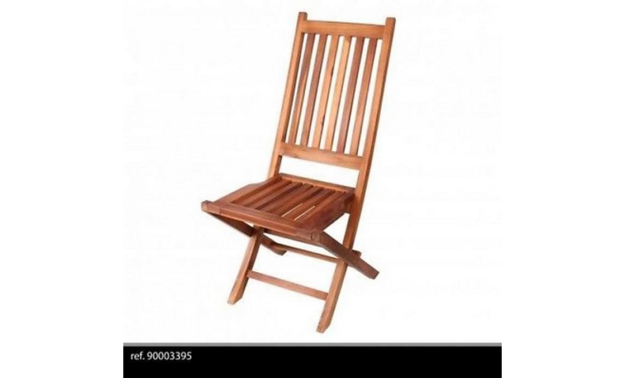 chaise teck design luxe pliante pliable bois jardin extÉrieur 100 x 45 cm