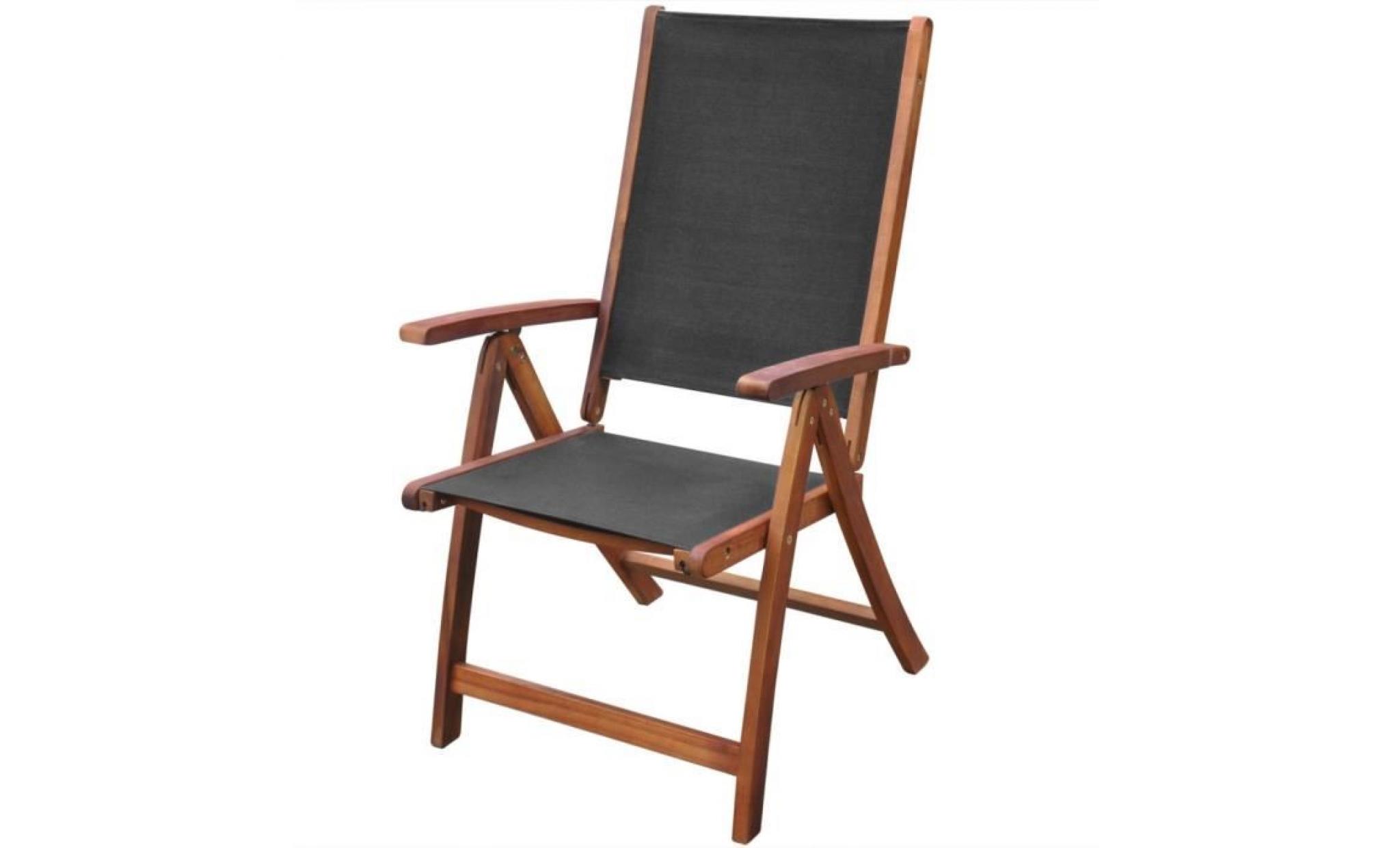 chaises d'exterieur vidaxl chaise pliable 2 pieces en bois d'acacia noir