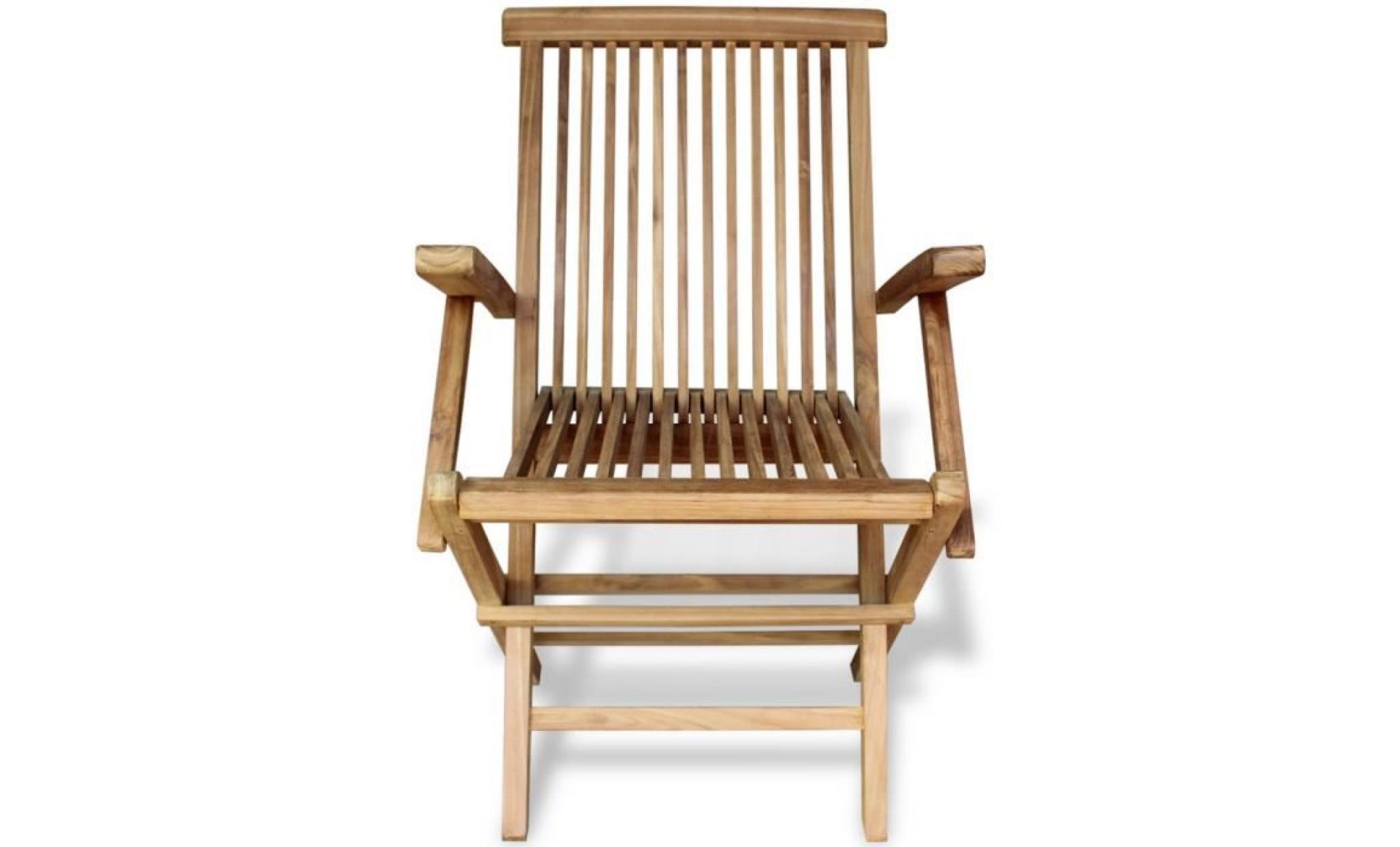 chaises d'exterieur vidaxl chaises de jardin en teck 2 pcs 55 x 60 x 89 cm