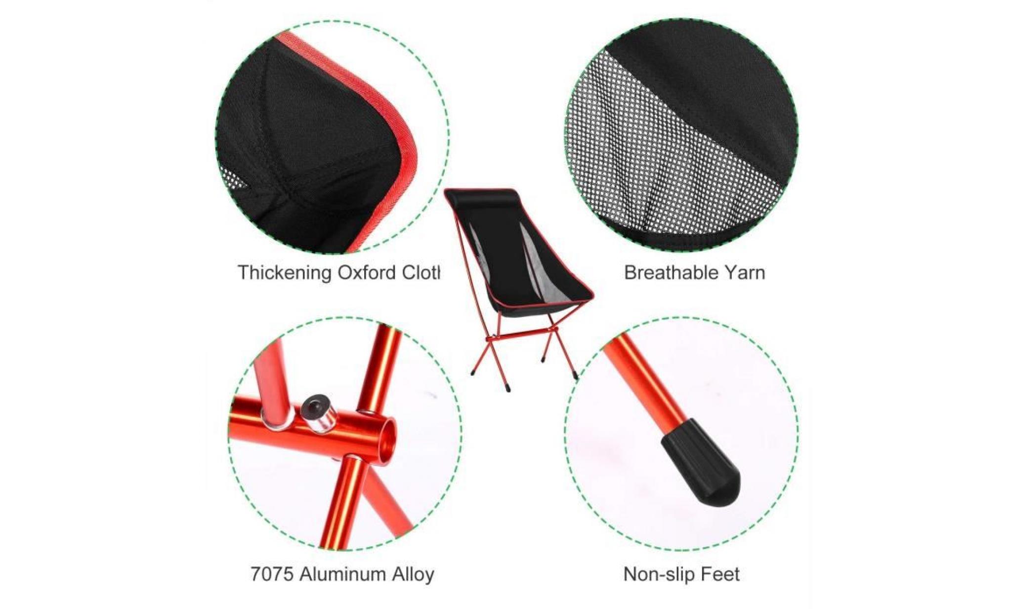 chaises de camping pliante ultralight bleu pas cher