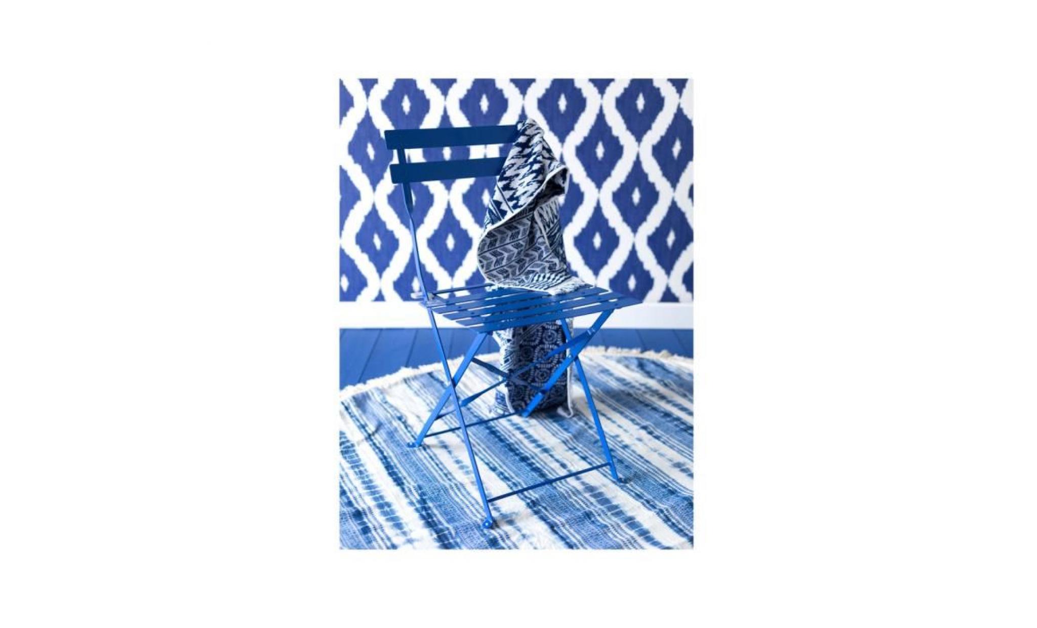 chaises de jardin acier pliantes (lot de 2) pop   bleu pas cher