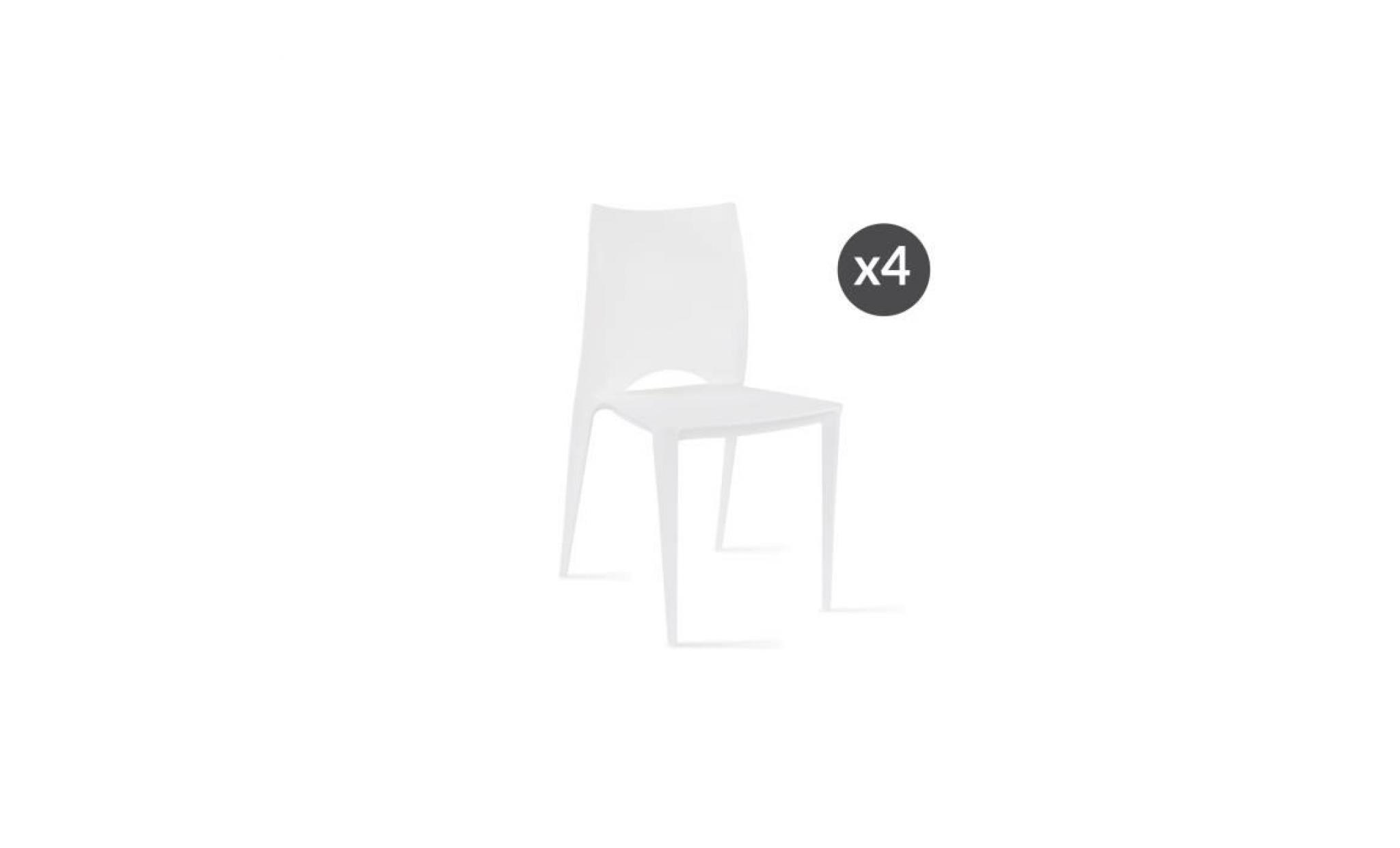 chaises de jardin en plastique blanc lot de 4