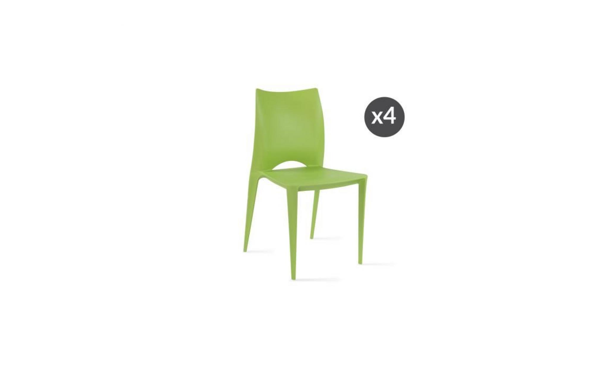 chaises de jardin en plastique vert lot de 4