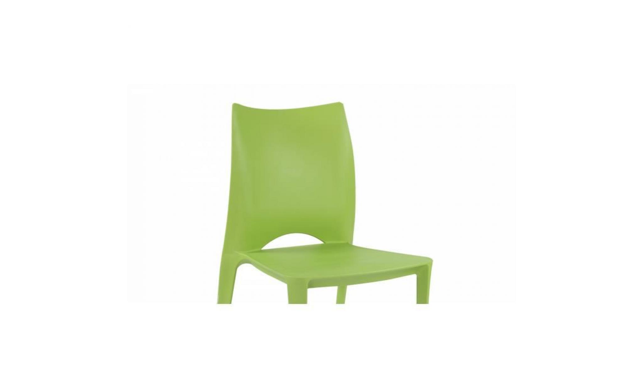 chaises de jardin en plastique vert lot de 4 pas cher