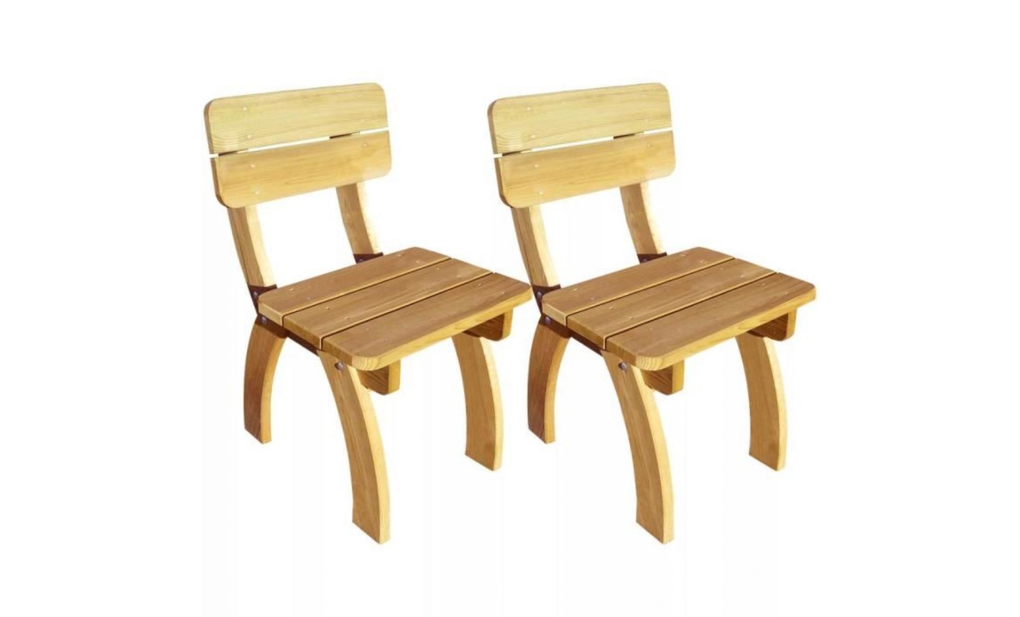chaises de jardin, fauteuils de jardin de salon 2 pcs en bois de pin imprégné