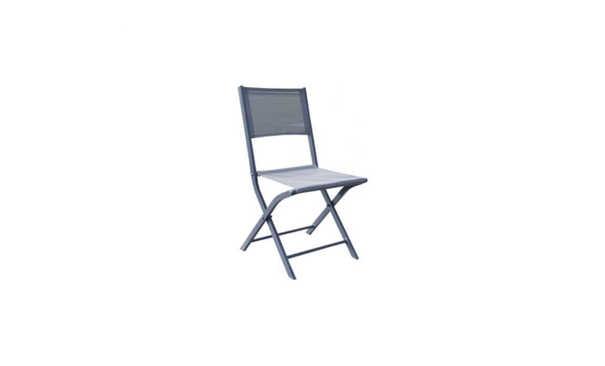 chaises de jardin modulo pliantes aluminium textilène gris (x2) 55 gris