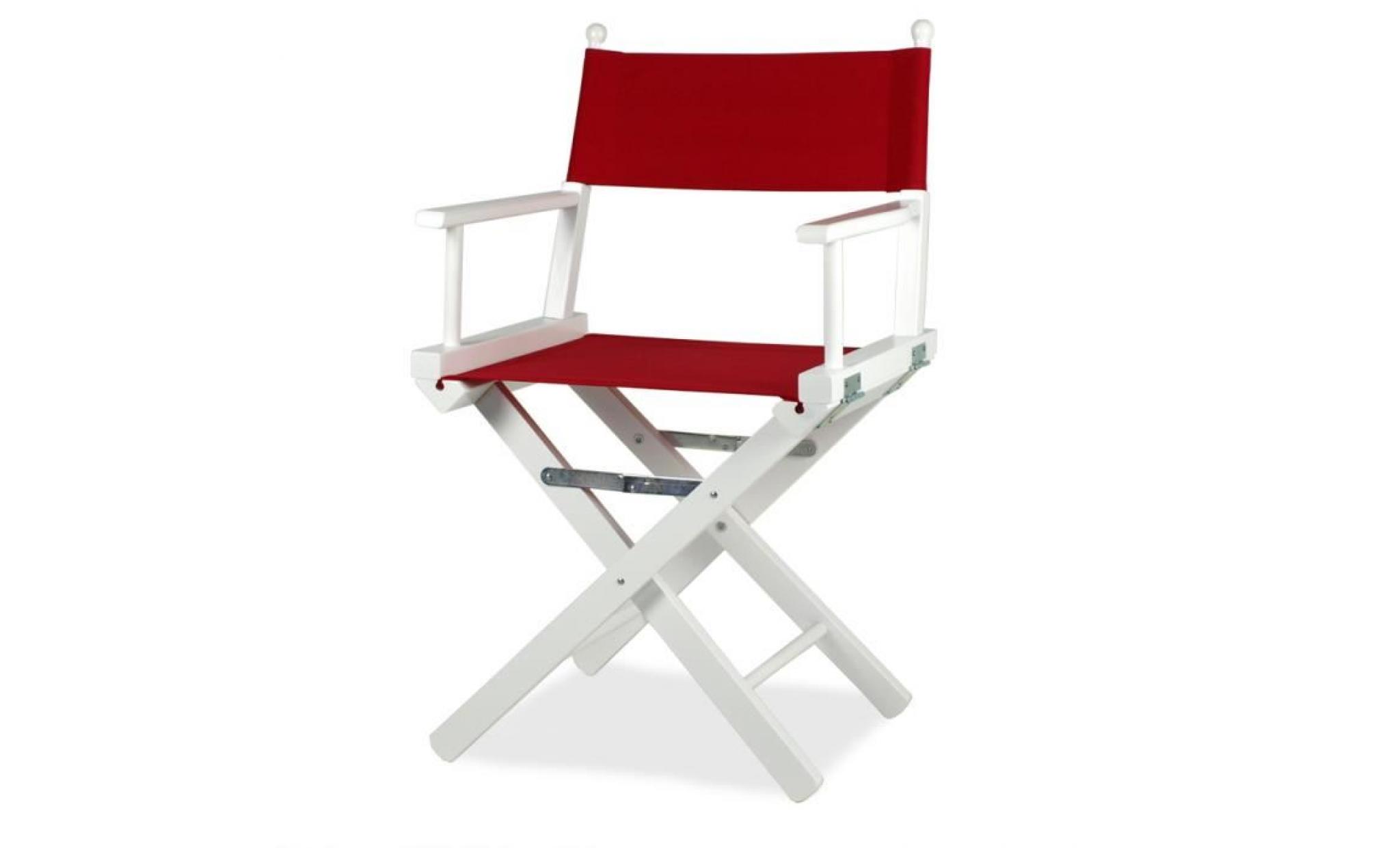 chaises régisseur p blanche tissu rouge