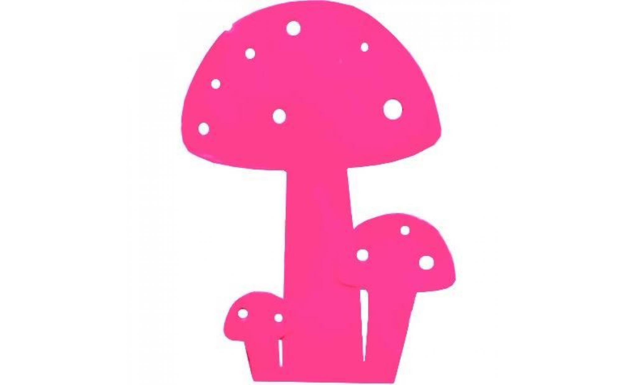 champignon déco en métal rose
