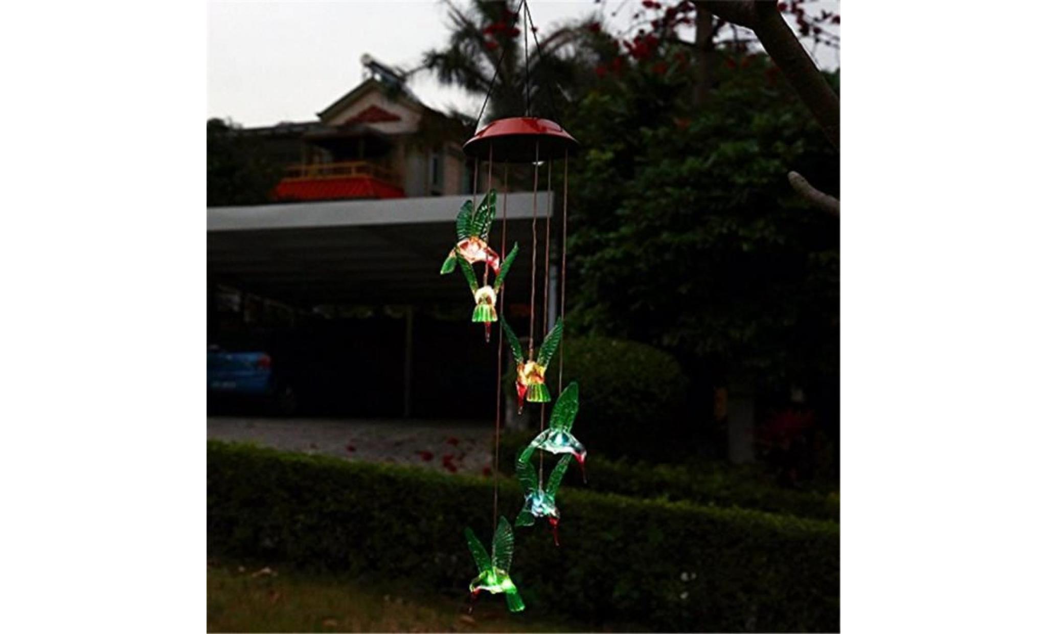 changement de couleur led vent solaire carillon vent de colibri pour l'éclairage de jardinage dufang * 126 pas cher