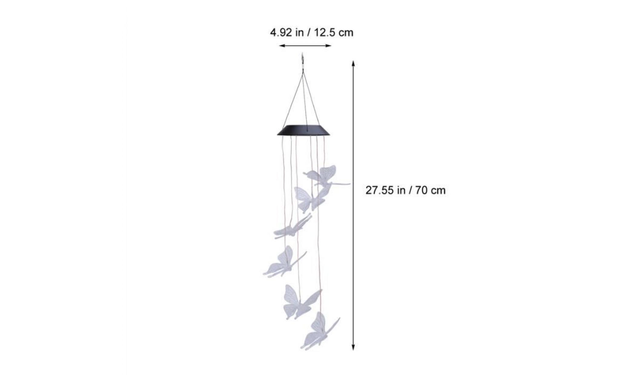 changement de couleur solaire papillon wind chimes led mobiles hanging décor étanche automatique capteur de lumière(butterfly) pas cher