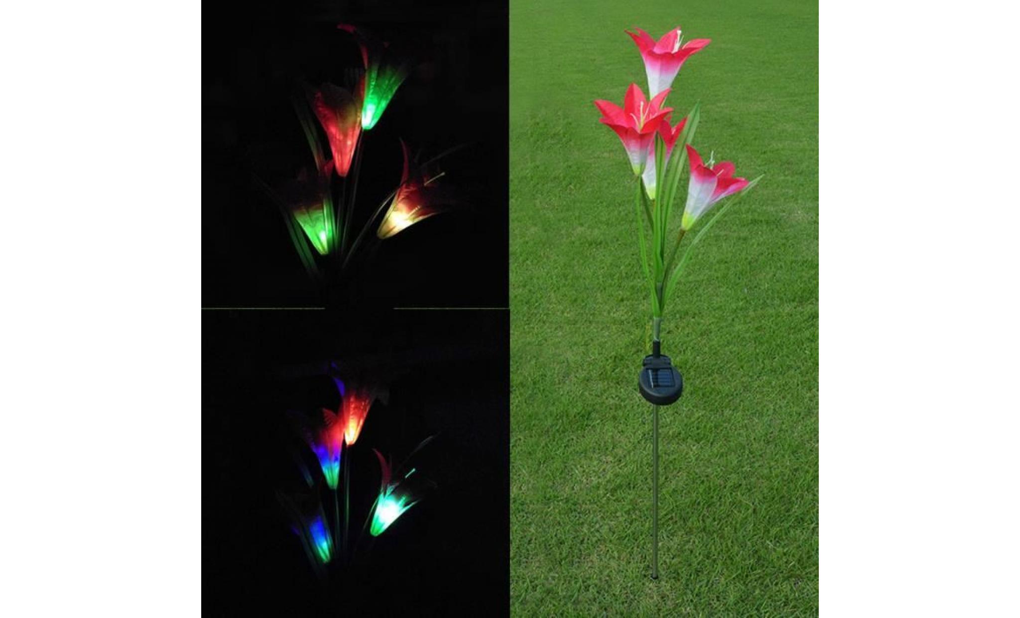 changer la couleur coloré 4 solaire lily lanterne d'extérieur led simulation lanterne li164175
