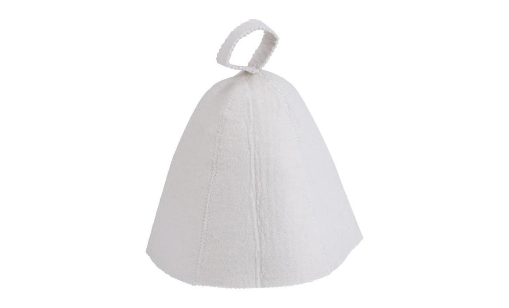 chapeau de feutrine en laine de sauna chapeau de banya russe blanc chapeau de sauna pour protection de tête 22cm /8.66in