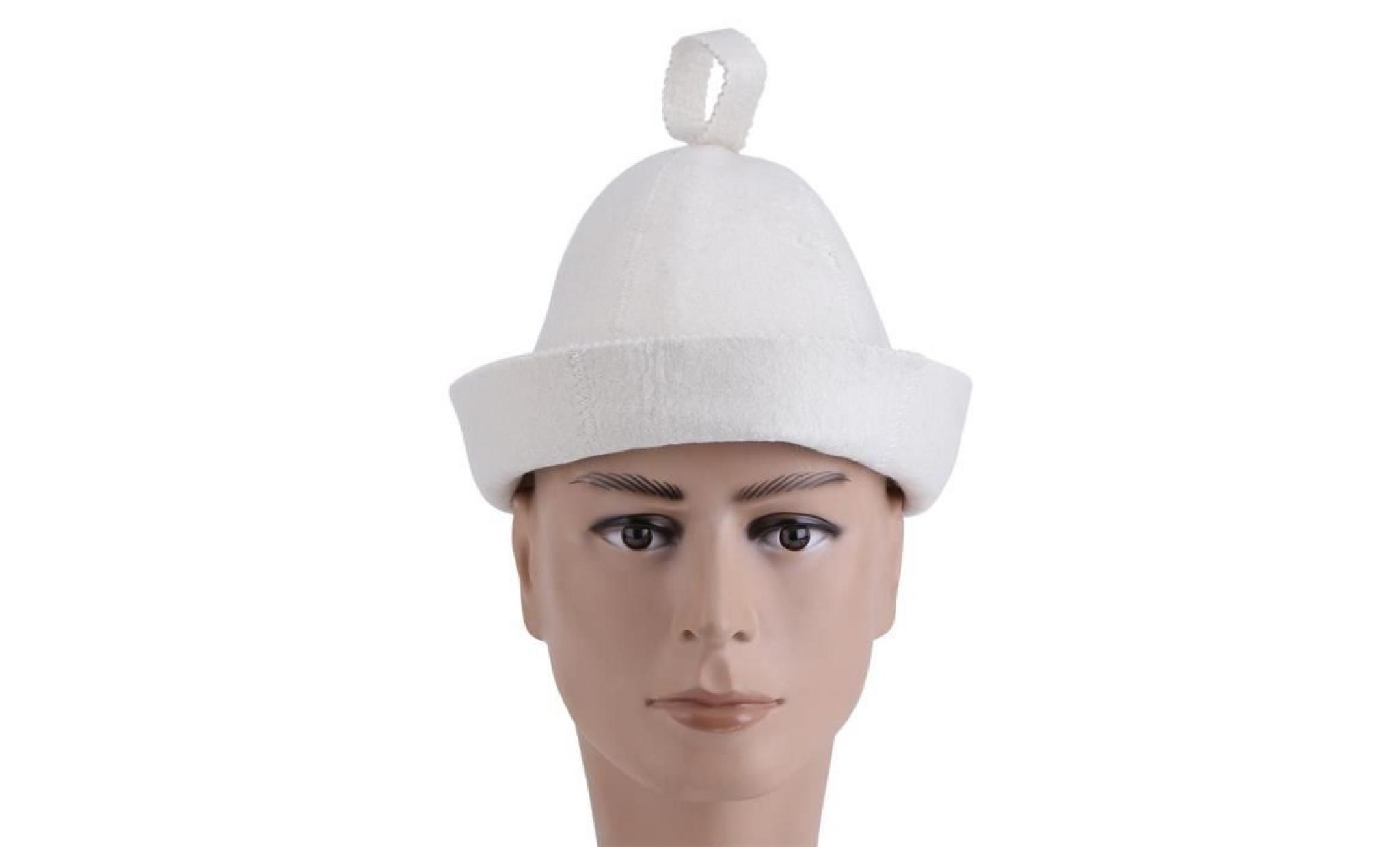 chapeau de feutrine en laine de sauna chapeau de banya russe blanc chapeau de sauna pour protection de tête 22cm /8.66in pas cher