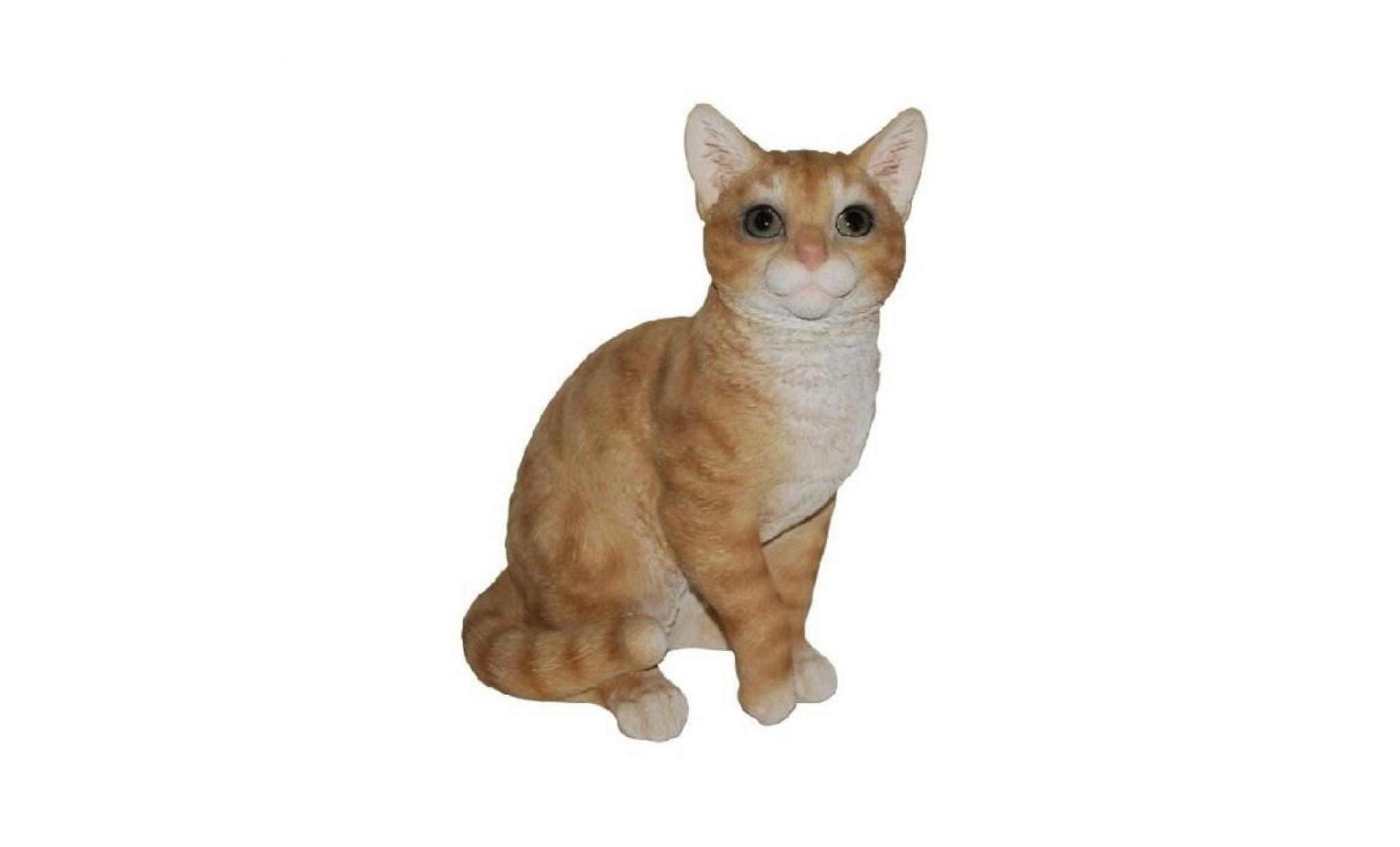 chat assis roux 30.5 cm   en résine   200257