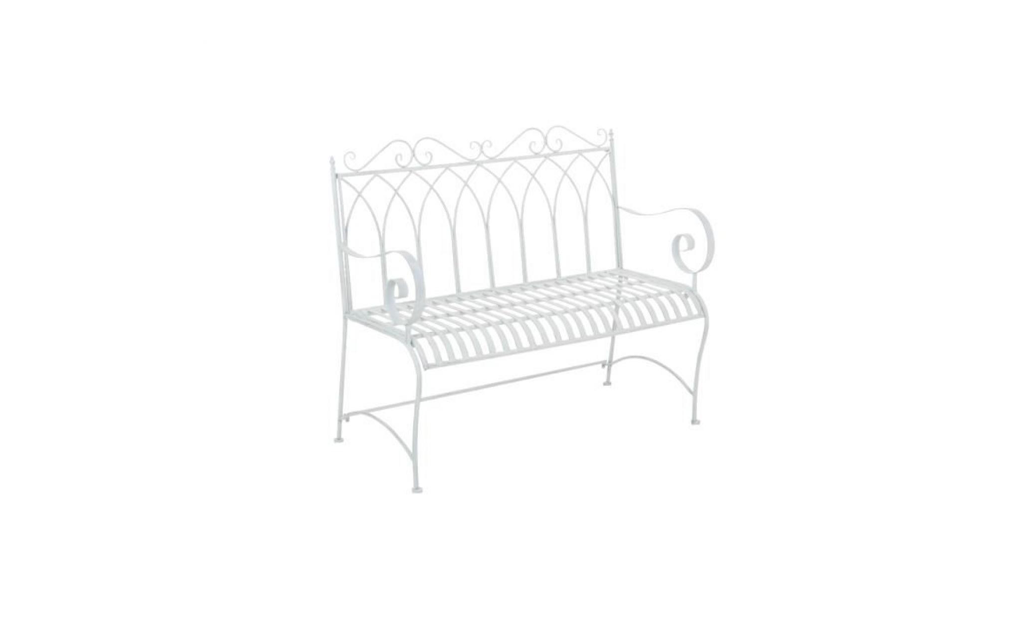 clp banc de jardin antique divan, en fer forgé, style maison de campagne en métal, 106 x 51 cm, 6 couleurs au choix93 cm   blanc clp