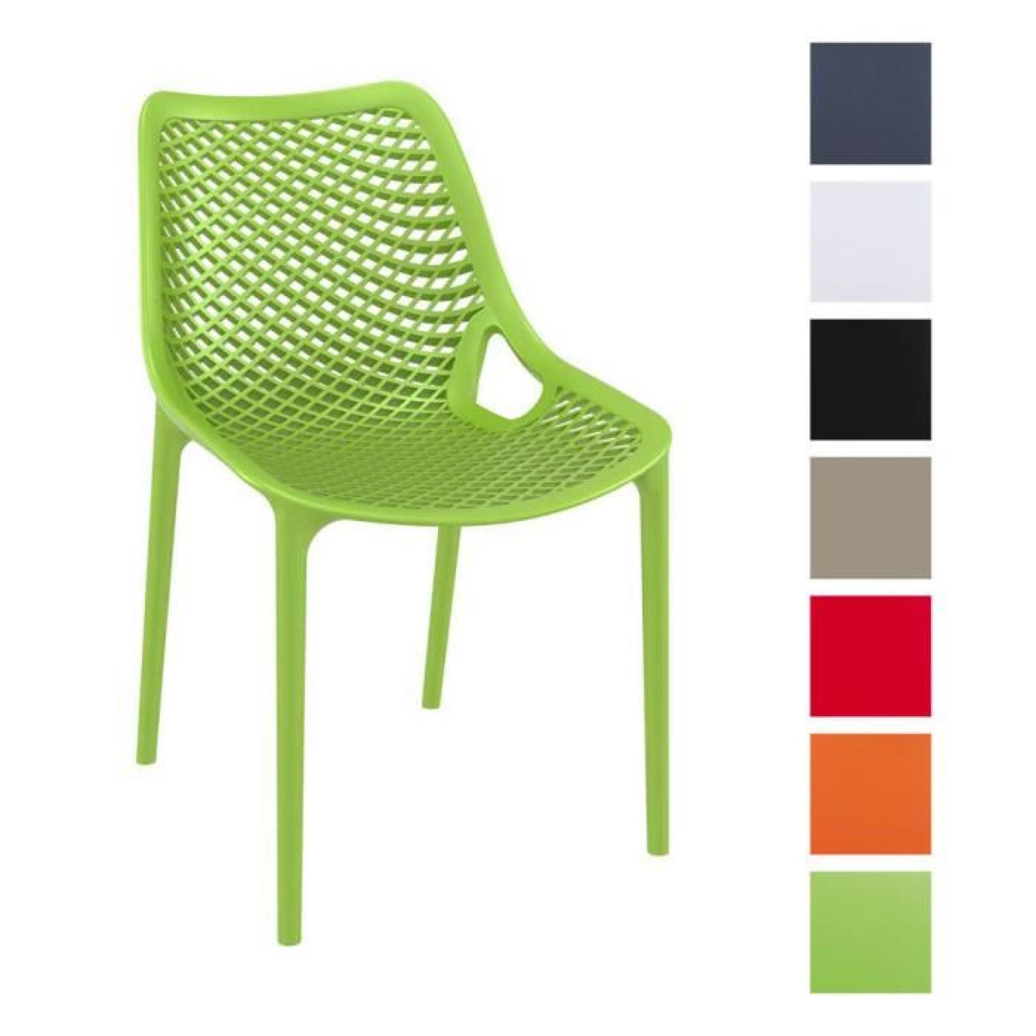 CLP Chaise de jardin empilable AIR en plastique, Chaise de cuisine stable et résistante à l´eau et aux rayons UV, 7 couleurs au c...