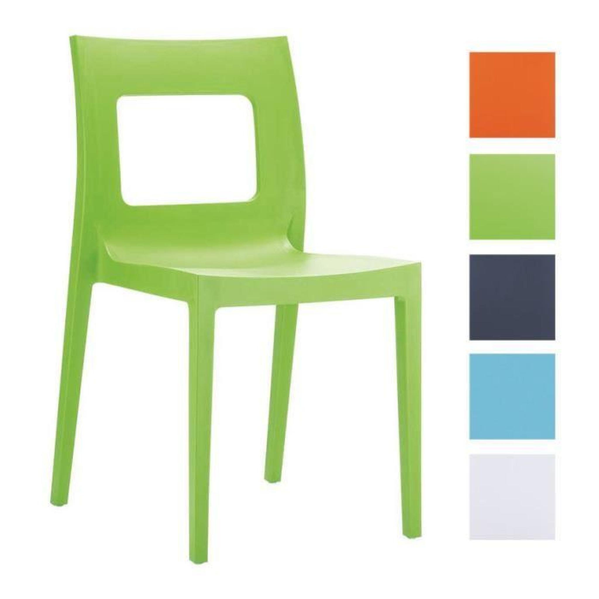 CLP Chaise empilable LUCCA  / Chaise de jardin empilable - Chaise de cuisine résistant à l´eau et aux rayons UV, 5 couleurs au ch...