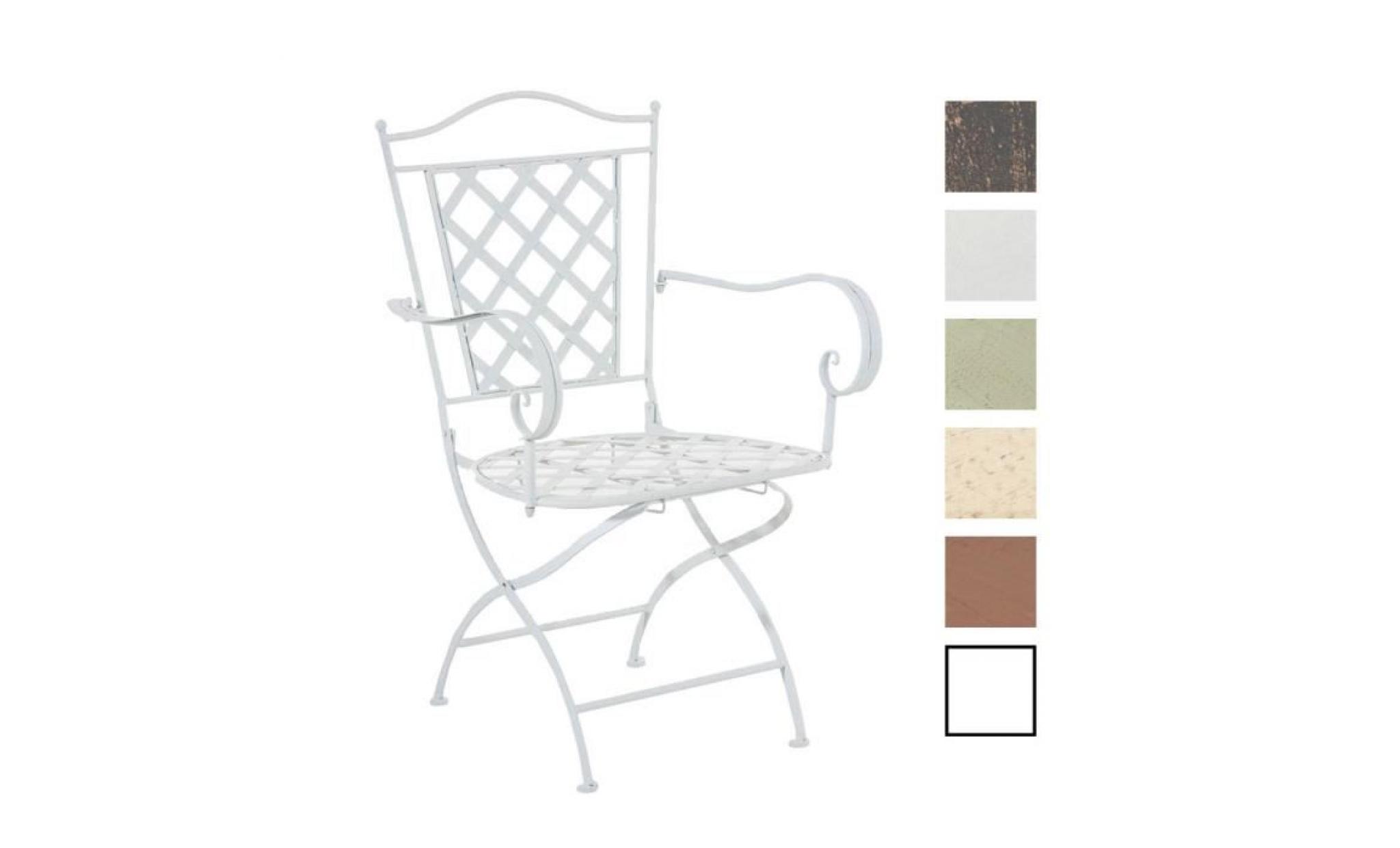 clp chaise nostalgique adara en fer forgé, chaise pliable,  jsuqu'à 6 couleurs au choix
