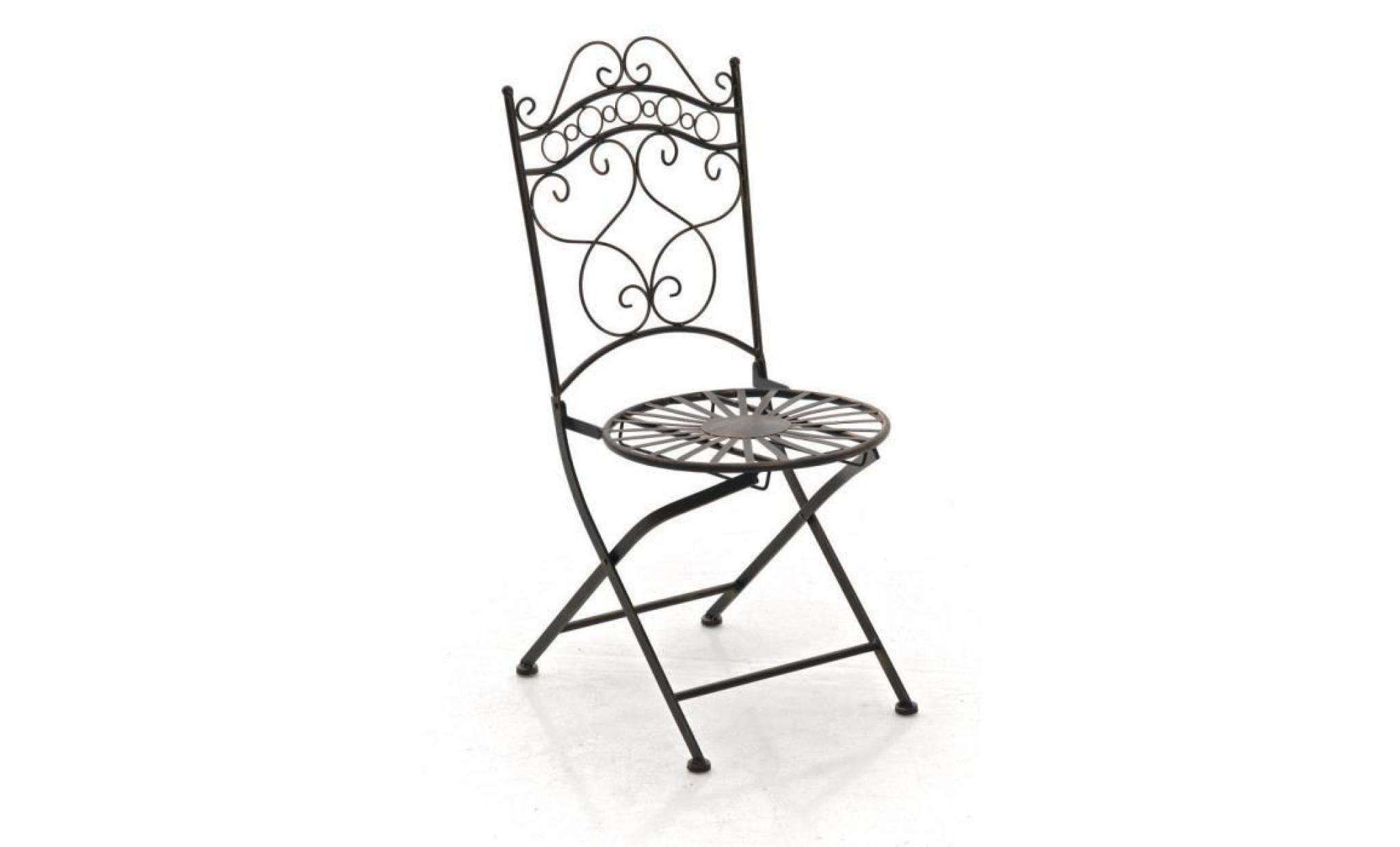 clp chaise nostalgique pliable indra, en fer forgé, chaise en fer style nostalgique, ultra élégant, 6 couleurs au choix92 cm   cr...