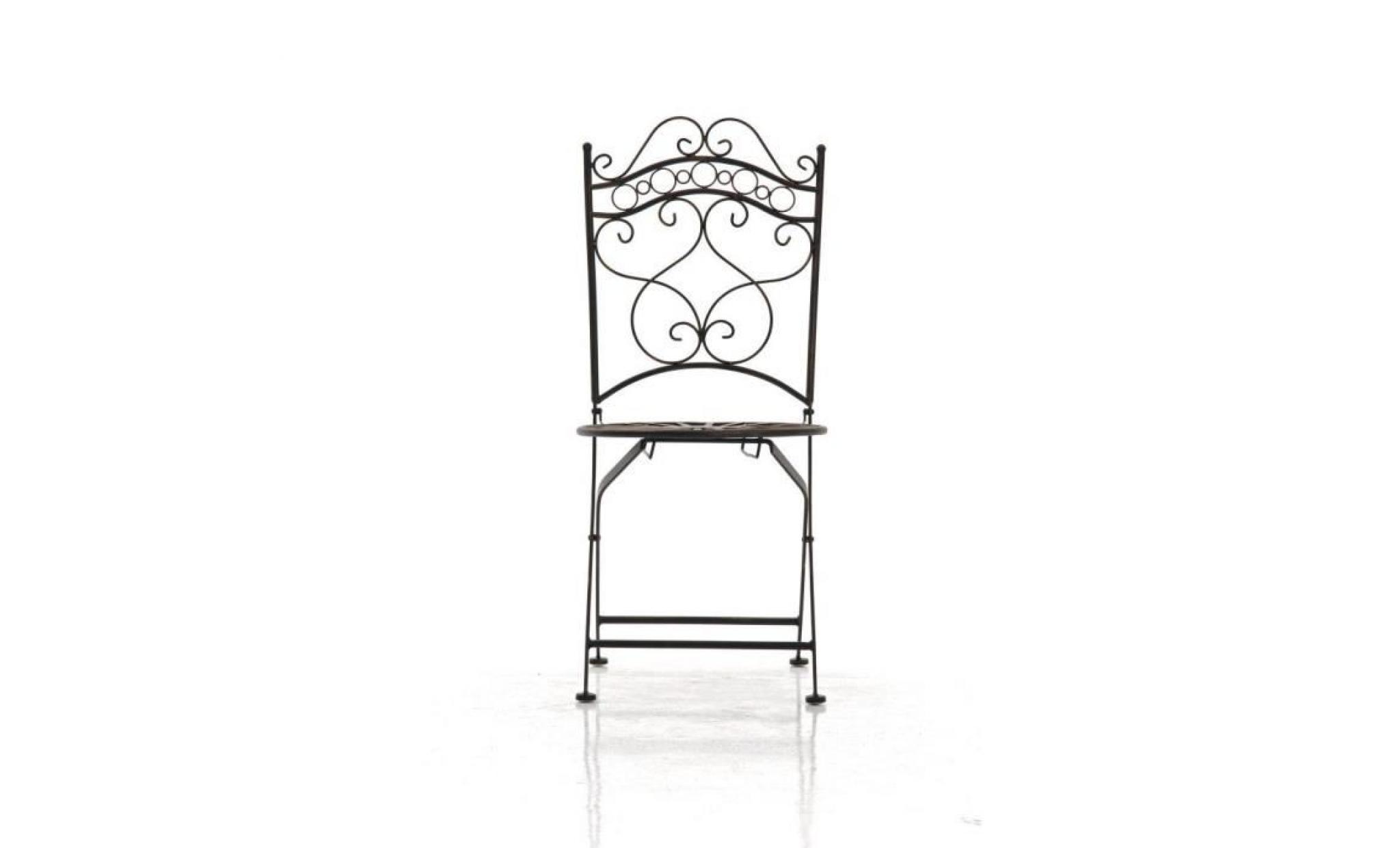 clp chaise nostalgique pliable indra, en fer forgé, chaise en fer style nostalgique, ultra élégant, 6 couleurs au choix92 cm   pas cher