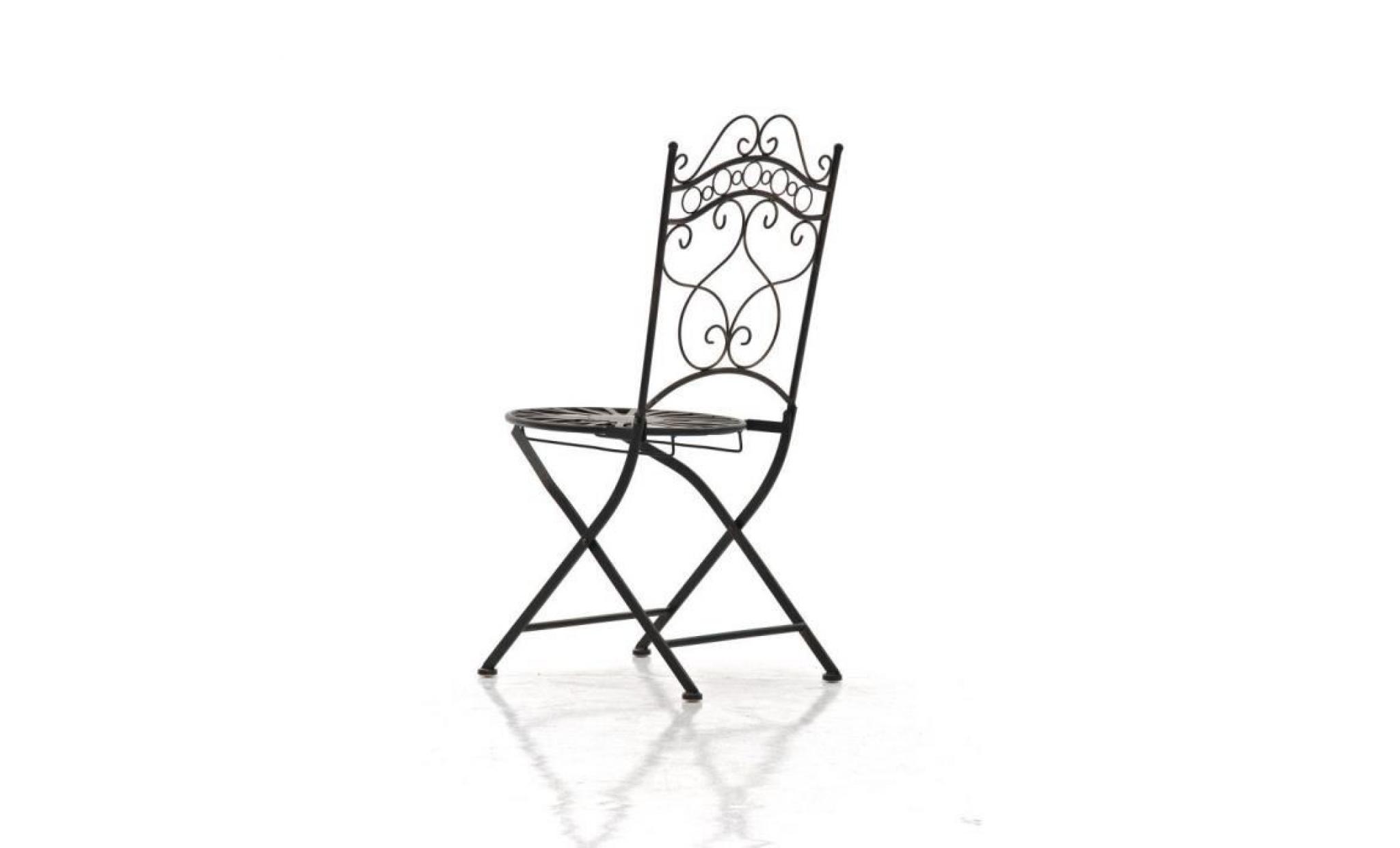 clp chaise nostalgique pliable indra, en fer forgé, chaise en fer style nostalgique, ultra élégant, 6 couleurs au choix92 cm   cr... pas cher