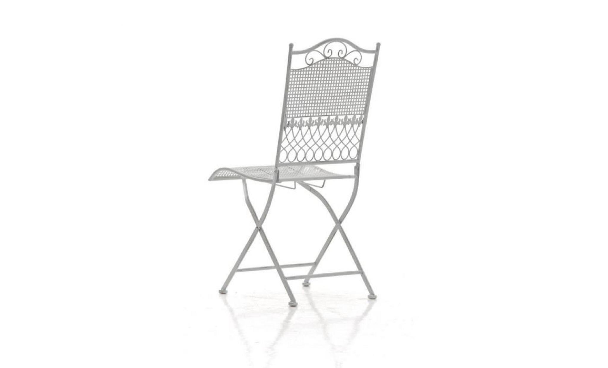 clp chaise nostalgique pliable kiran, en fer forgé, chaise en fer style nostalgique, ultra élégant, 6 couleurs au choix91 cm   bl... pas cher