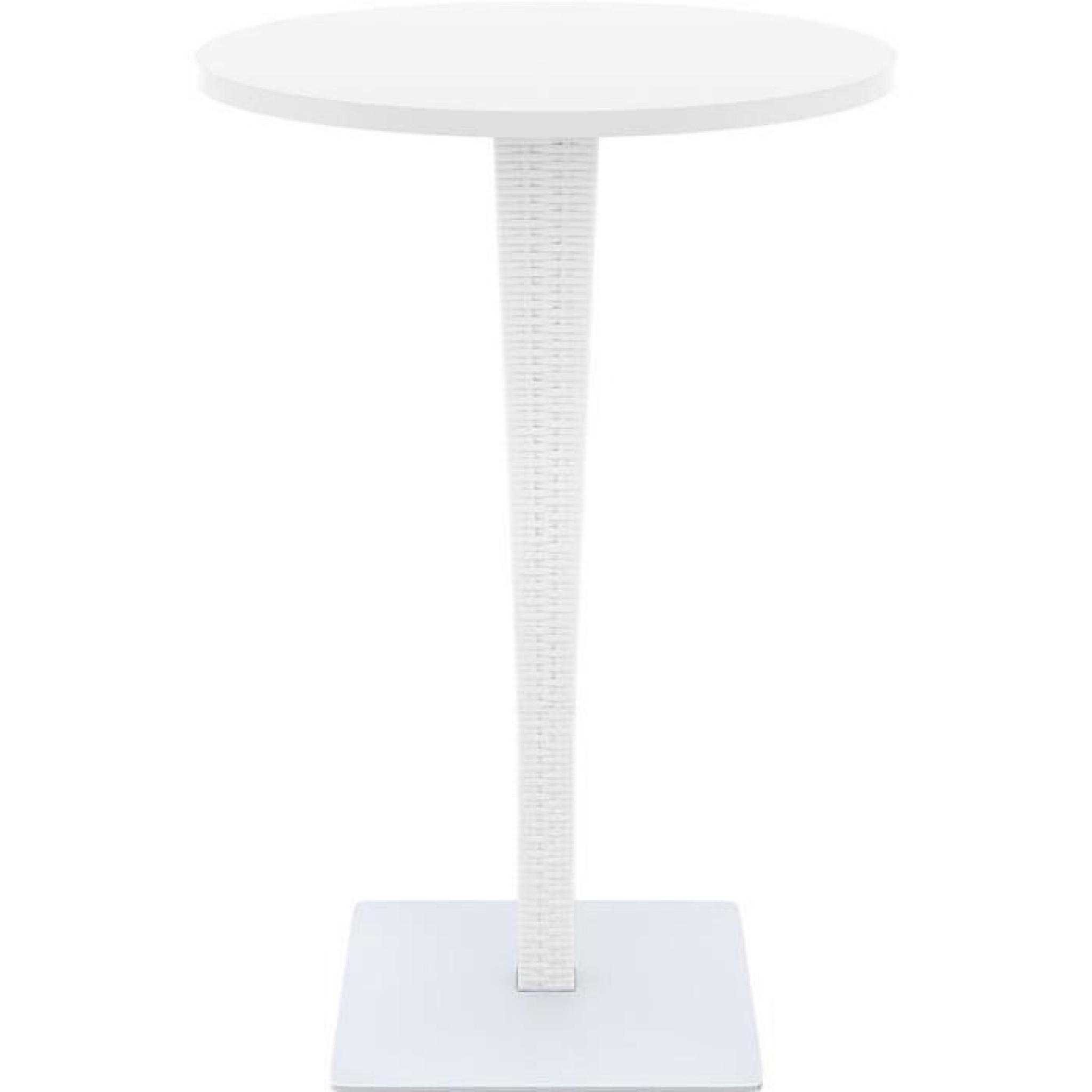 CLP Table d'extérieur RIVA, ronde Ø 70 cm, hauteur 108 cm, poly rotin, idéale dans les milieux gastronomiques pas cher