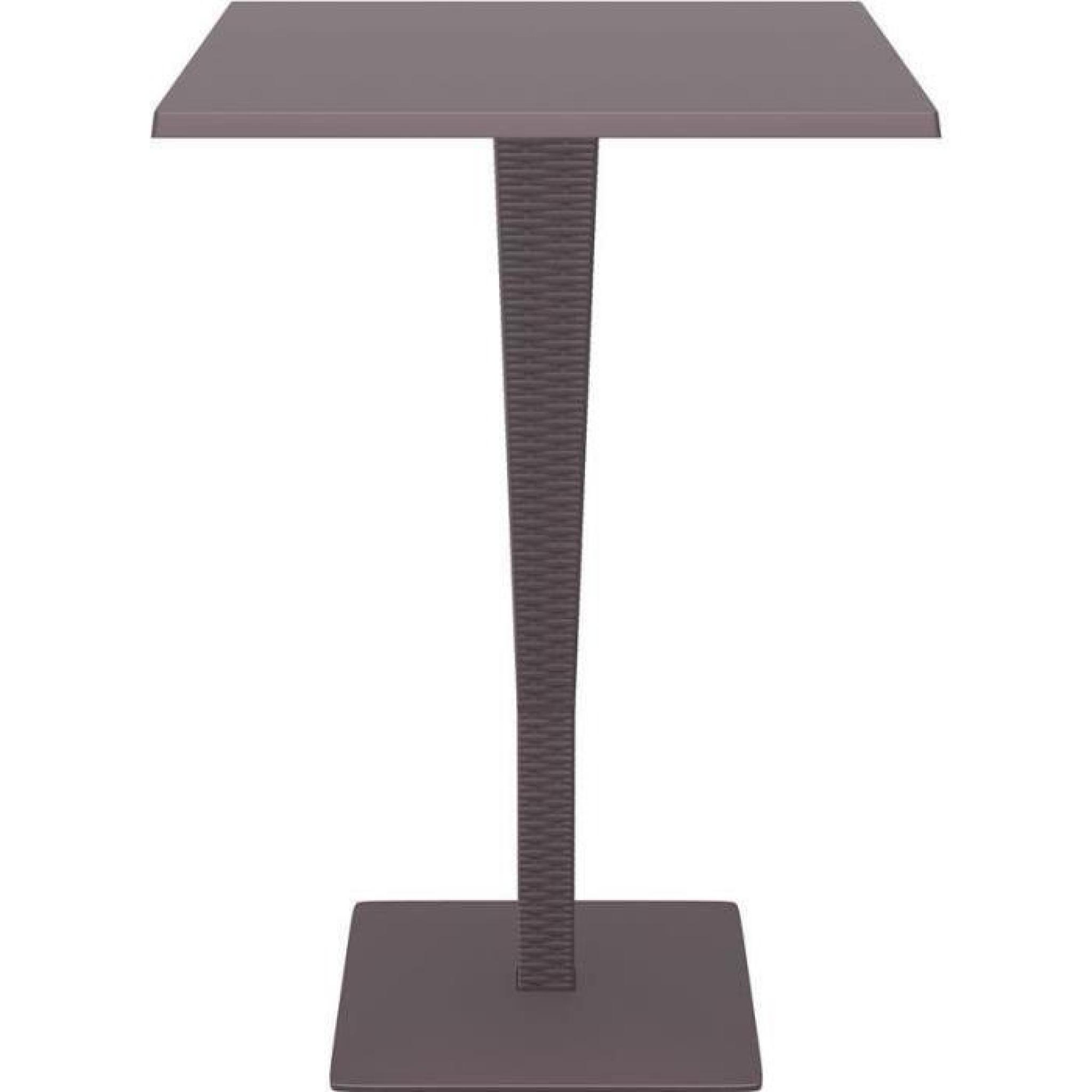CLP Table d'extérieure RIVA, carrée, 70 x 70 cm, hauteur 108 cm, en poly rotin de haute qualité, idéale pour la gastronomie pas cher
