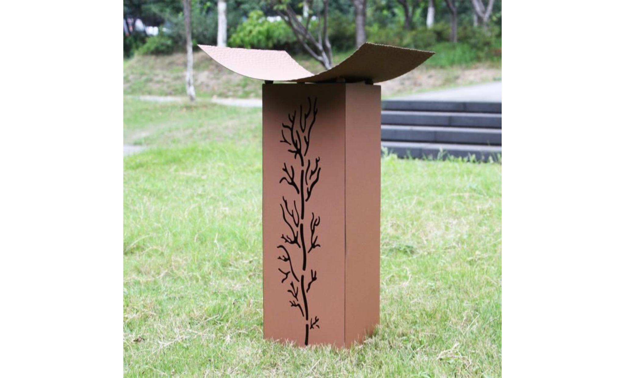 colonne pour plantes en métal rouillé décoration jardin motif arbres   60253 pas cher