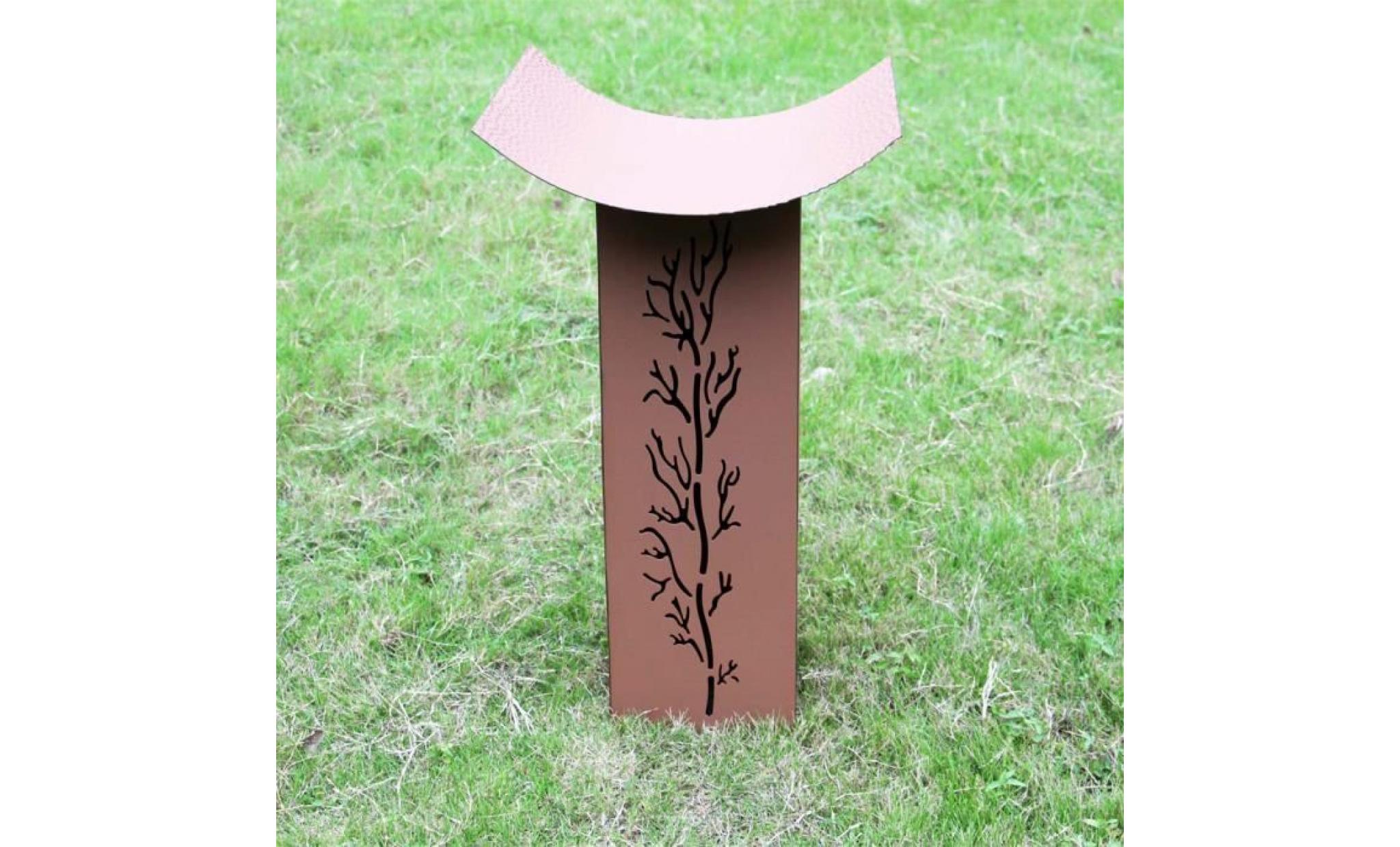 colonne pour plantes en métal rouillé décoration jardin motif willkommen   60257 pas cher